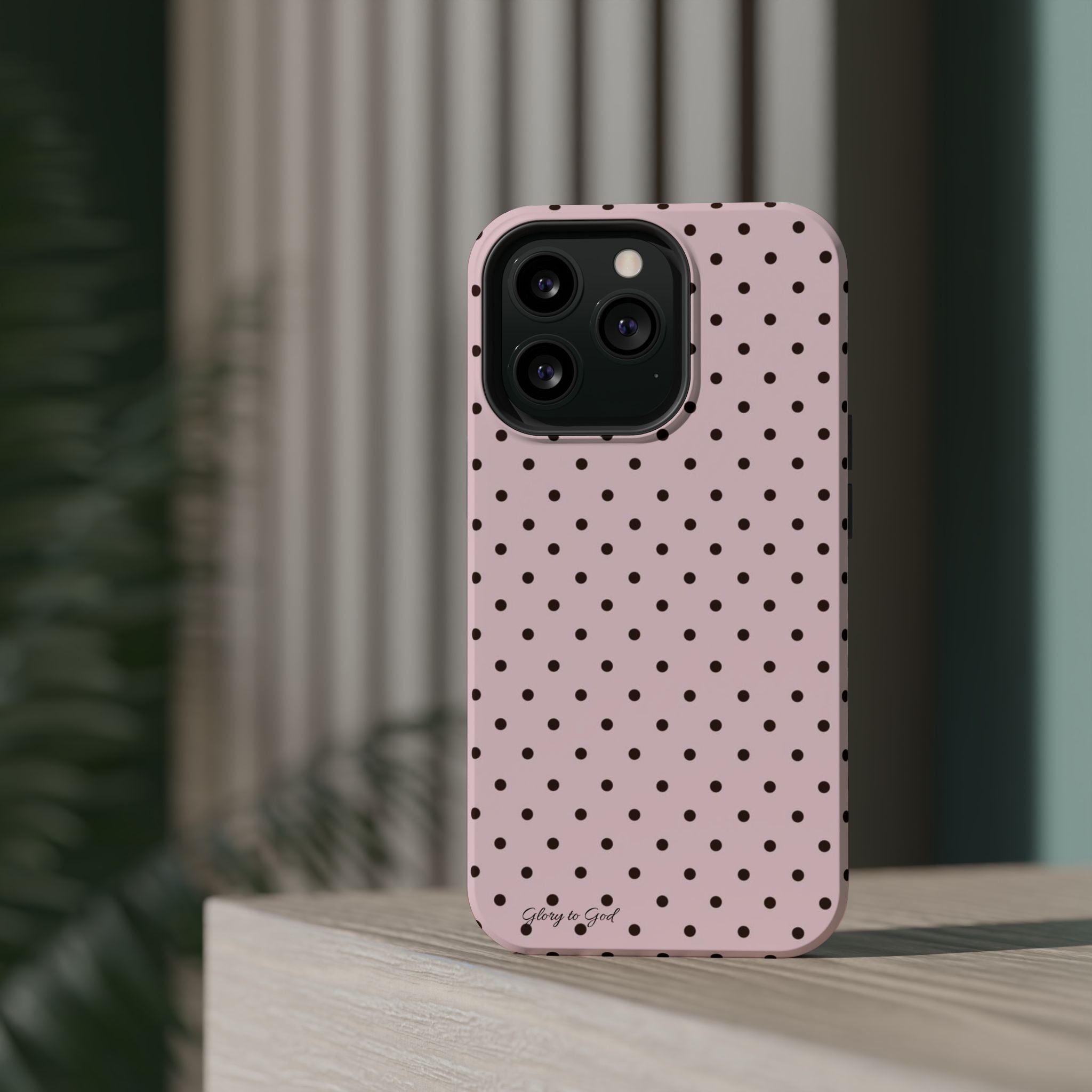 GLORY TO GOD Polka Dot Magnetic Phone Case — Impact-Resistant Protective Cover