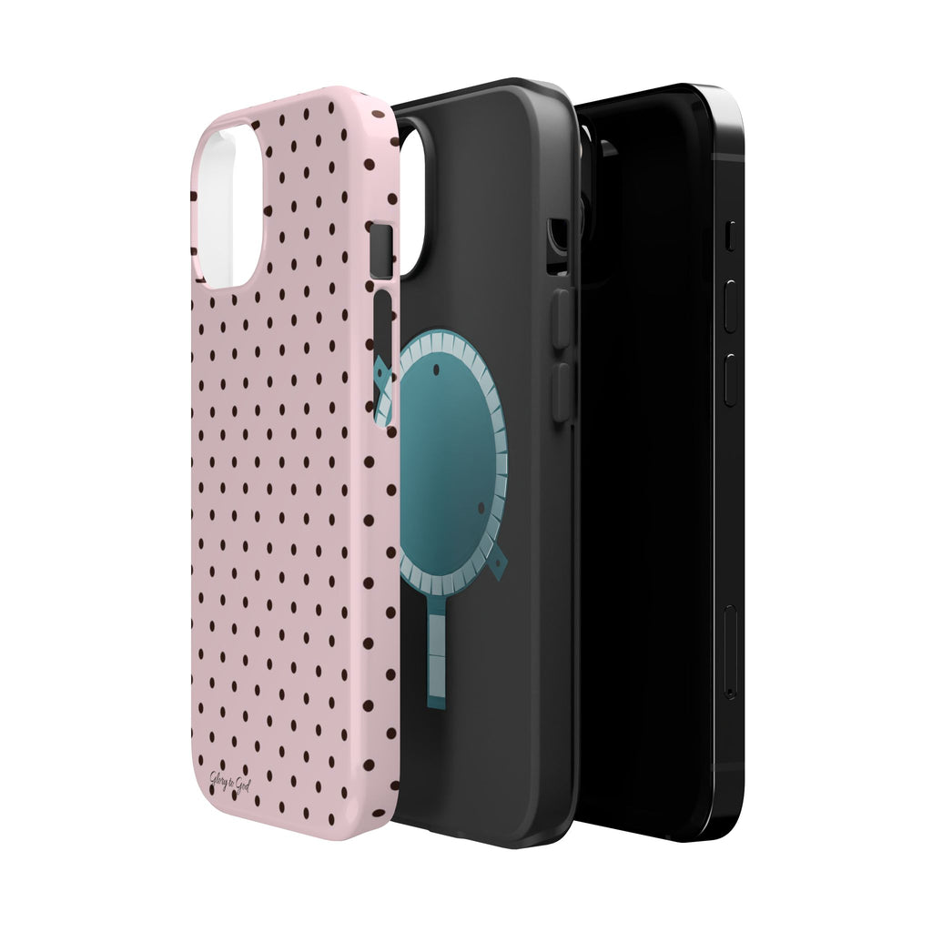 GLORY TO GOD Polka Dot Magnetic Phone Case — Impact-Resistant Protective Cover