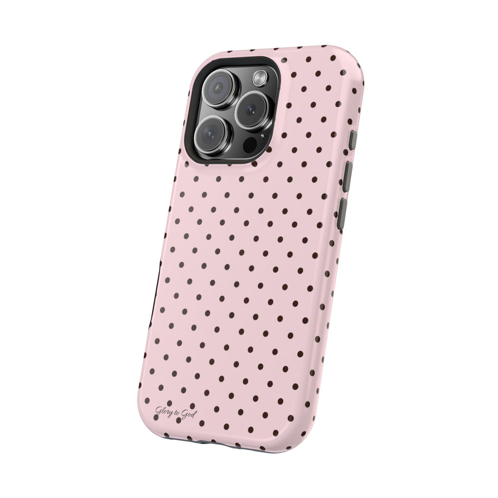 GLORY TO GOD Polka Dot Magnetic Phone Case — Impact-Resistant Protective Cover