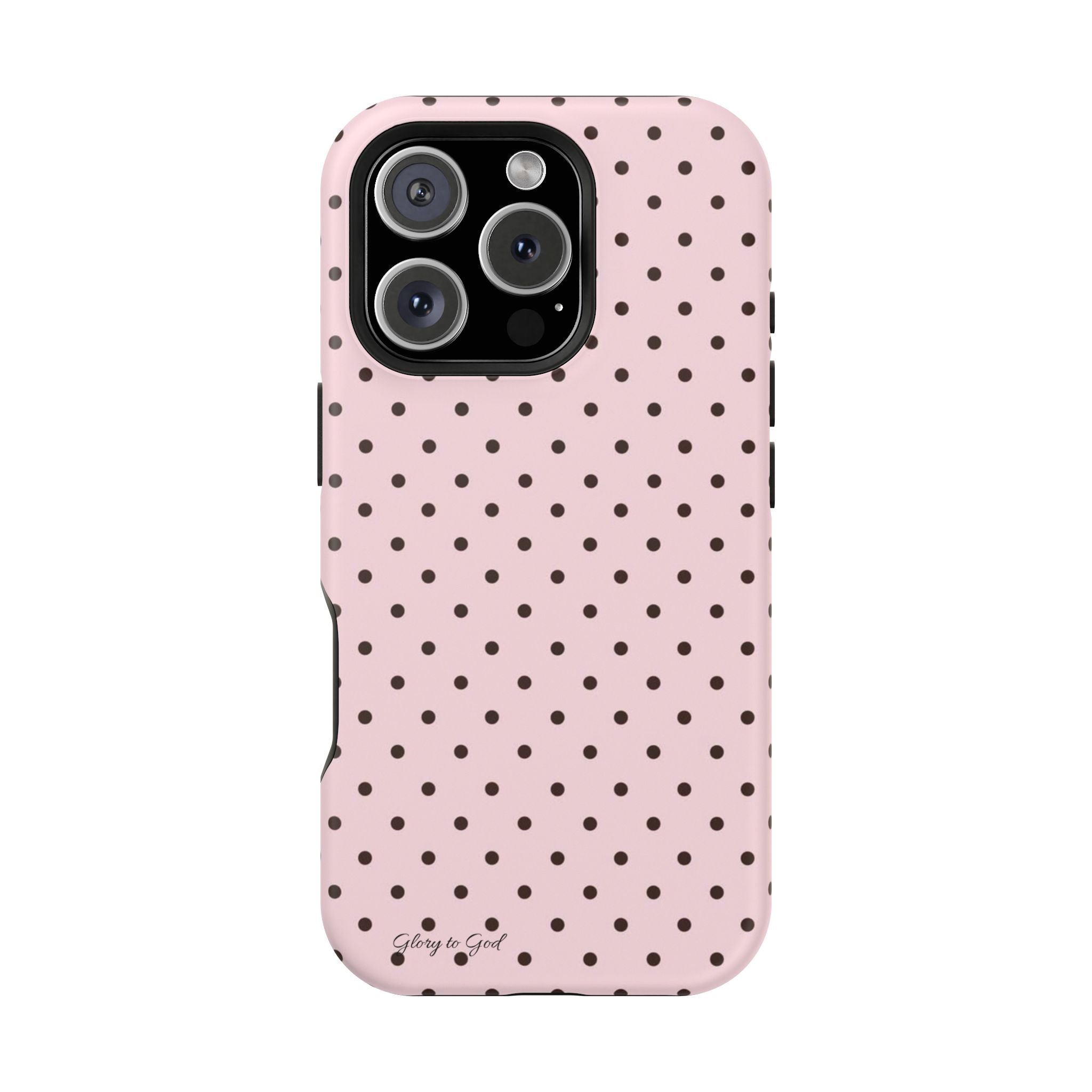 GLORY TO GOD Polka Dot Magnetic Phone Case — Impact-Resistant Protective Cover