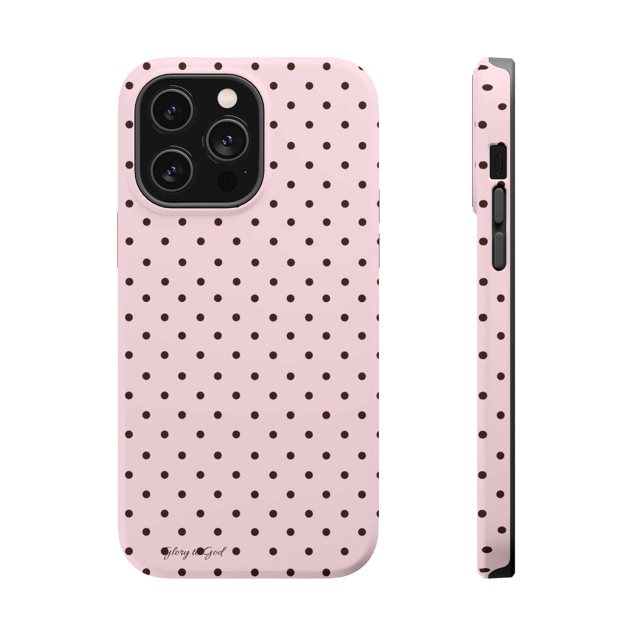 GLORY TO GOD Polka Dot Magnetic Phone Case — Impact-Resistant Protective Cover
