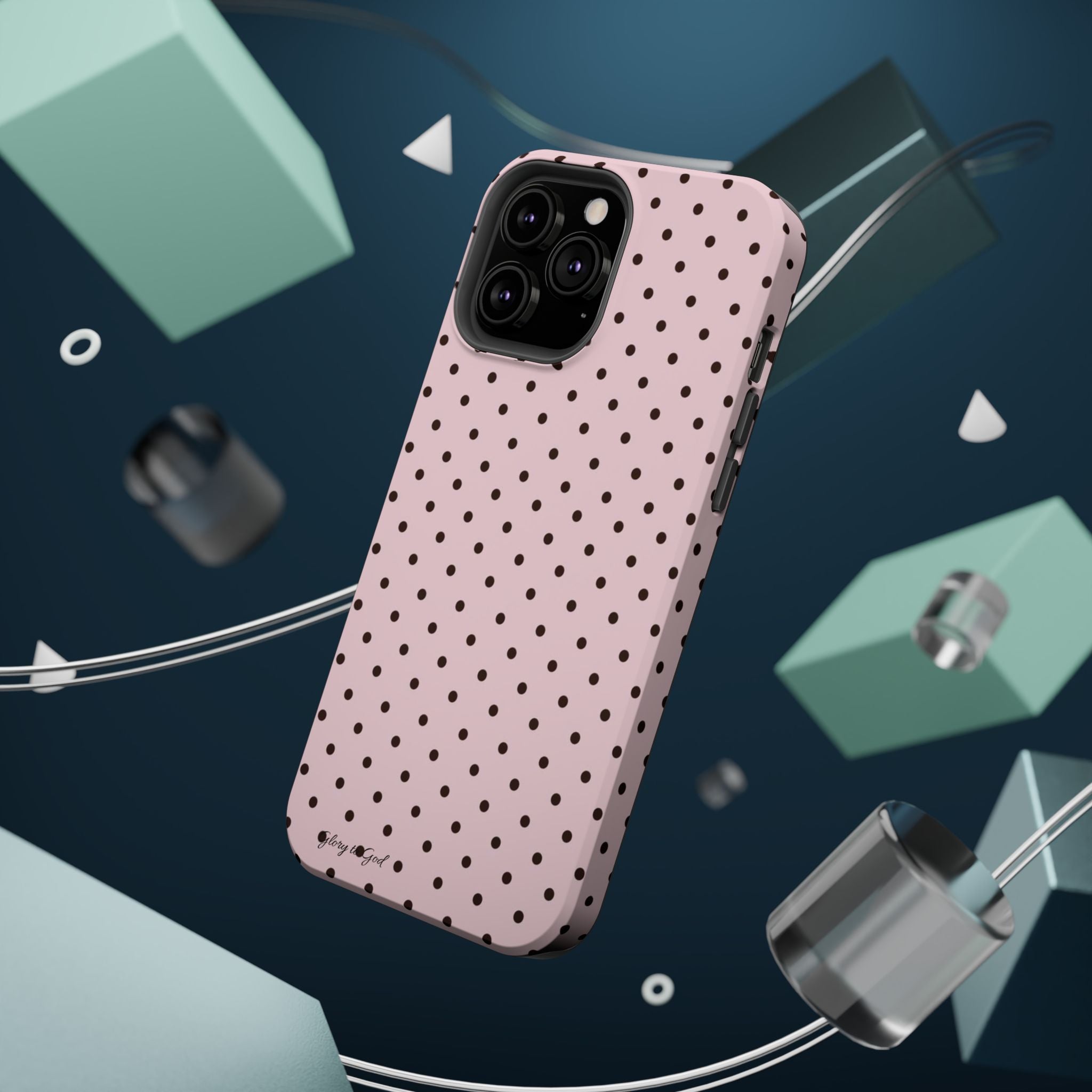GLORY TO GOD Polka Dot Magnetic Phone Case — Impact-Resistant Protective Cover