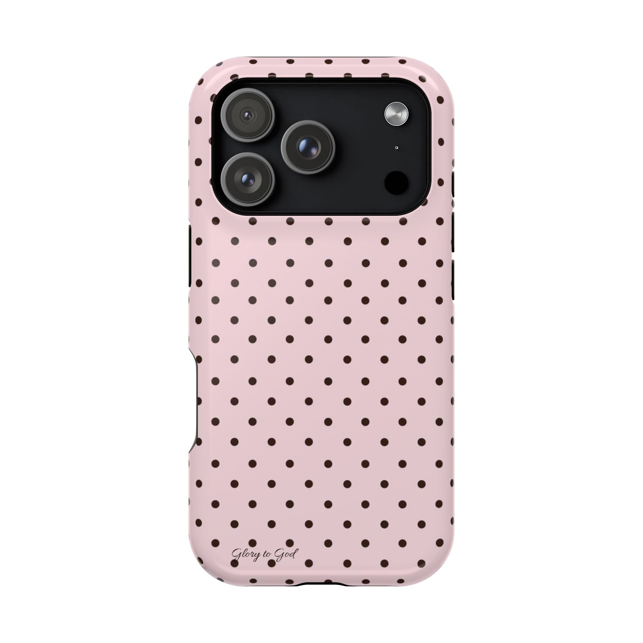 GLORY TO GOD Polka Dot Magnetic Phone Case — Impact-Resistant Protective Cover