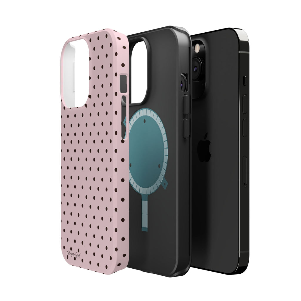 GLORY TO GOD Polka Dot Magnetic Phone Case — Impact-Resistant Protective Cover