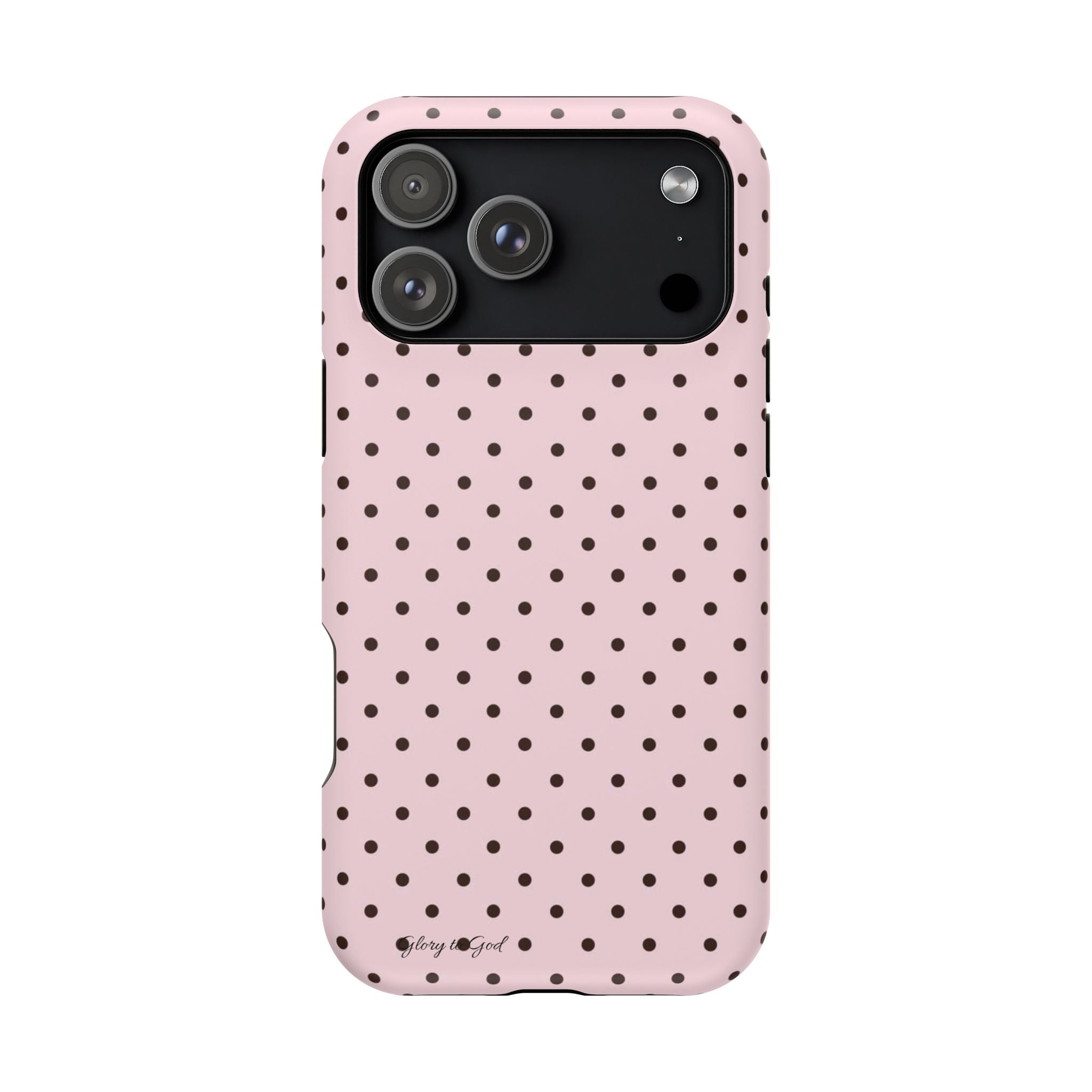GLORY TO GOD Polka Dot Magnetic Phone Case — Impact-Resistant Protective Cover