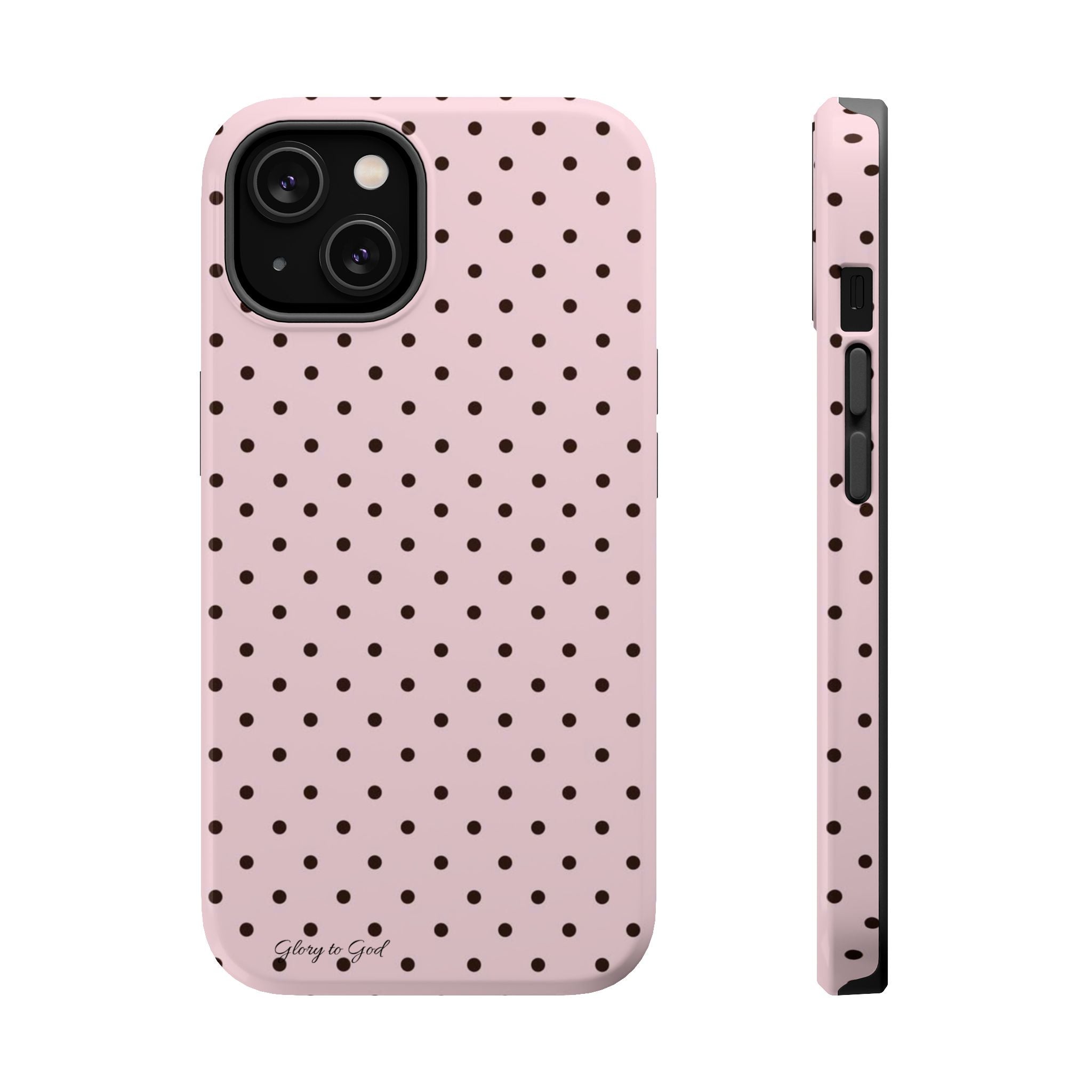GLORY TO GOD Polka Dot Magnetic Phone Case — Impact-Resistant Protective Cover
