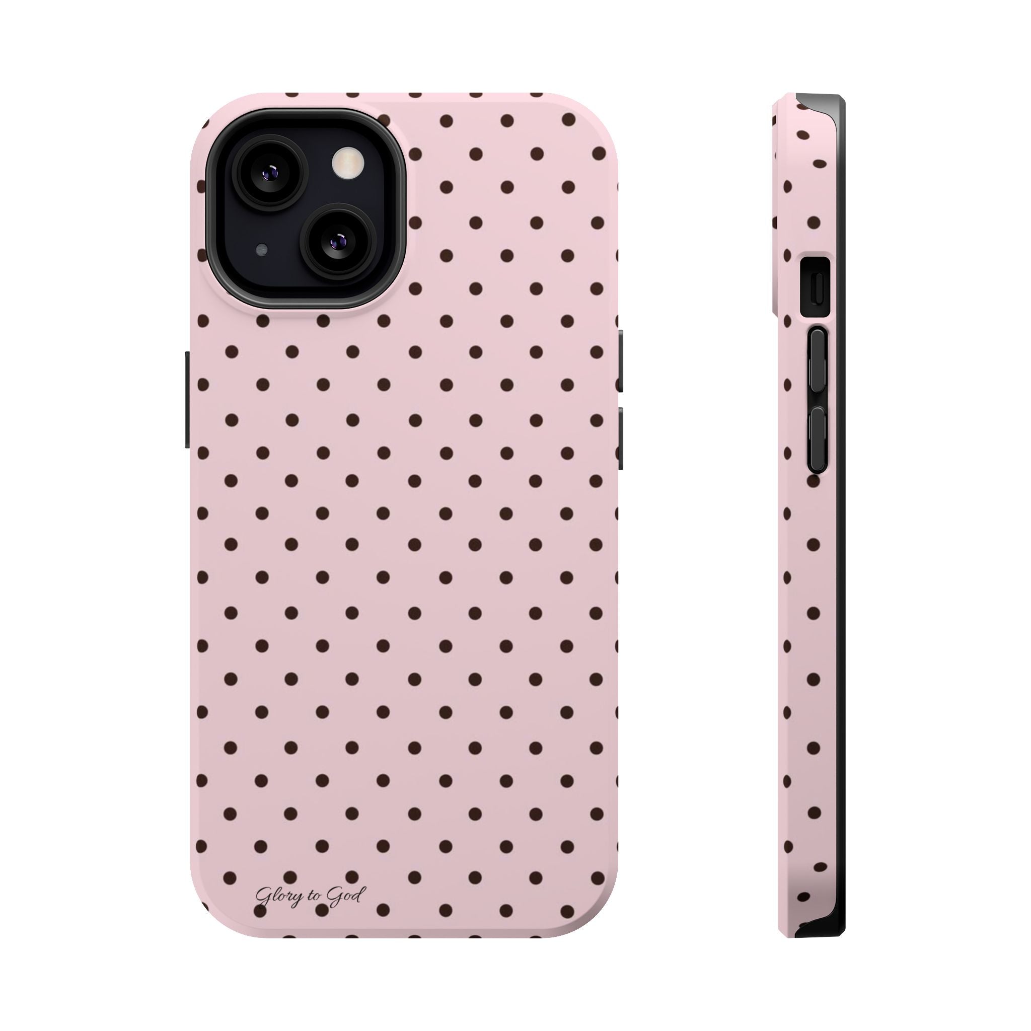 GLORY TO GOD Polka Dot Magnetic Phone Case — Impact-Resistant Protective Cover