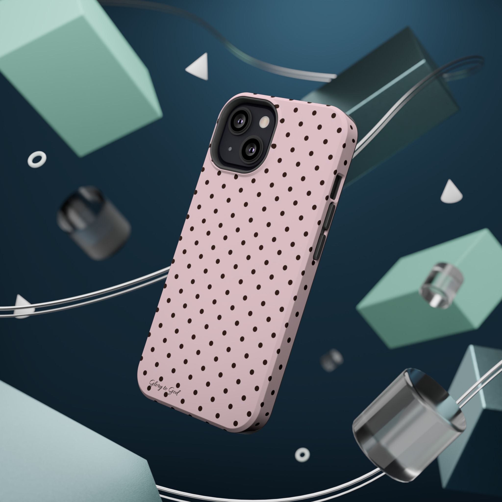 GLORY TO GOD Polka Dot Magnetic Phone Case — Impact-Resistant Protective Cover