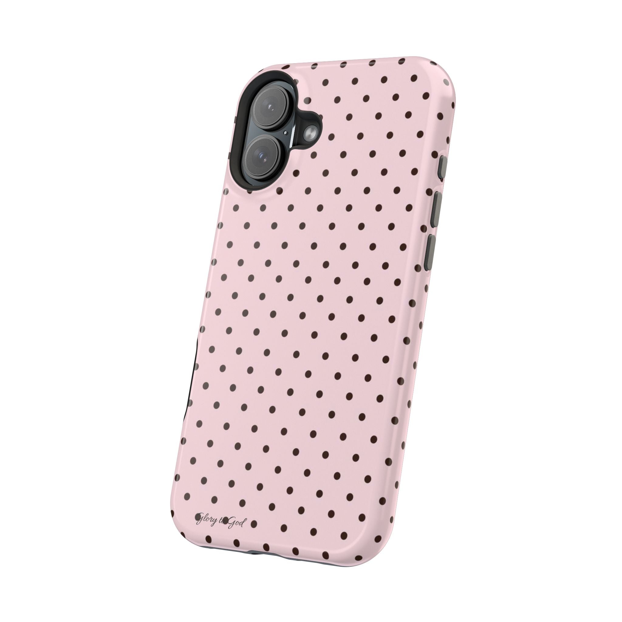 GLORY TO GOD Polka Dot Magnetic Phone Case — Impact-Resistant Protective Cover
