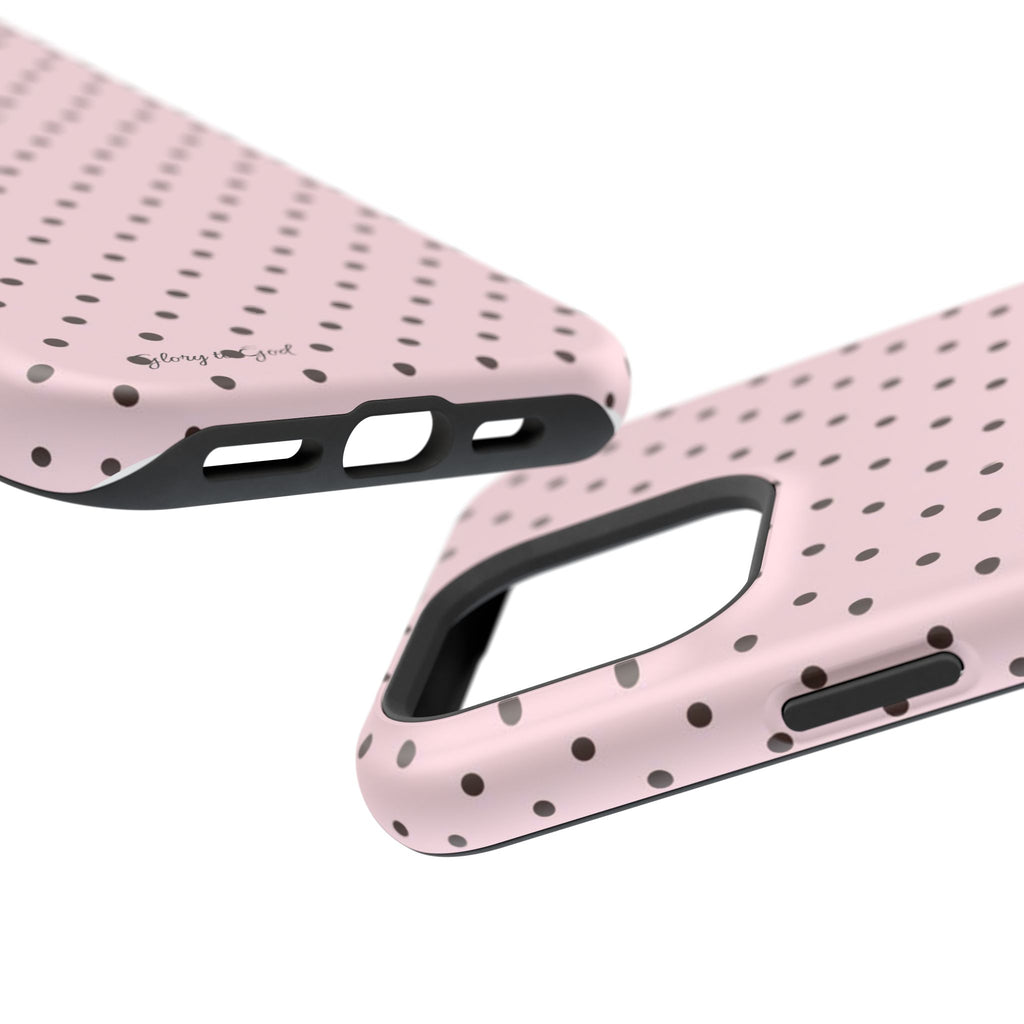GLORY TO GOD Polka Dot Magnetic Phone Case — Impact-Resistant Protective Cover