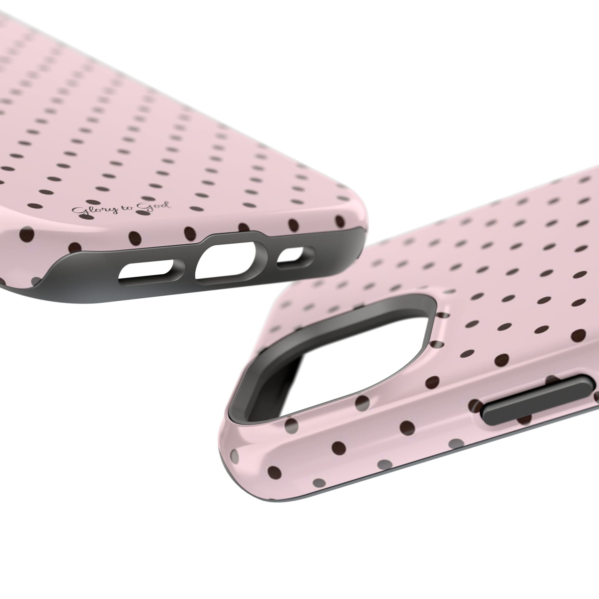 GLORY TO GOD Polka Dot Magnetic Phone Case — Impact-Resistant Protective Cover