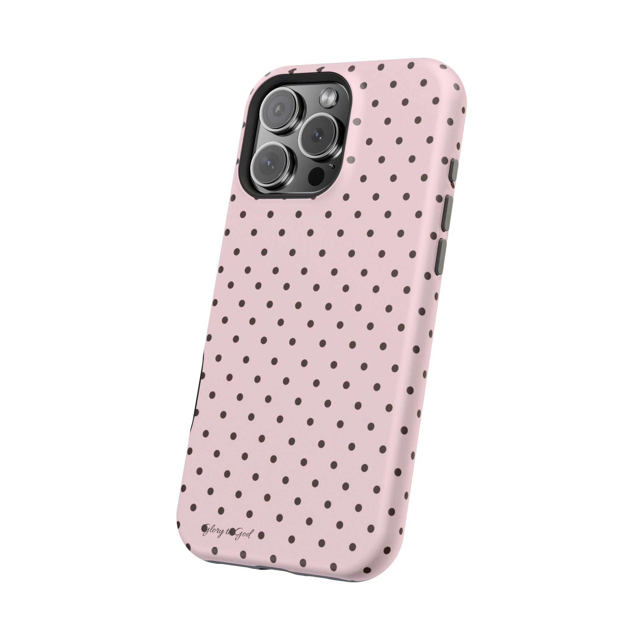 GLORY TO GOD Polka Dot Magnetic Phone Case — Impact-Resistant Protective Cover