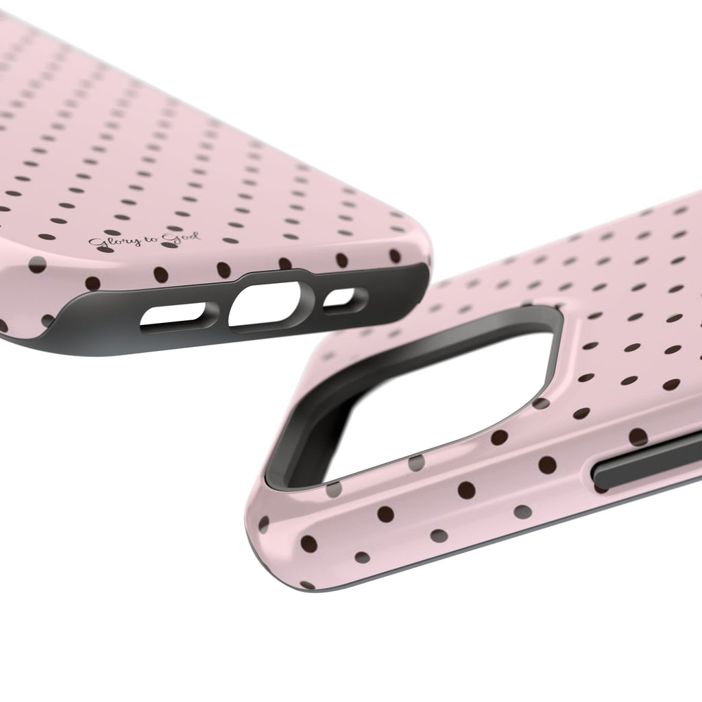 GLORY TO GOD Polka Dot Magnetic Phone Case — Impact-Resistant Protective Cover