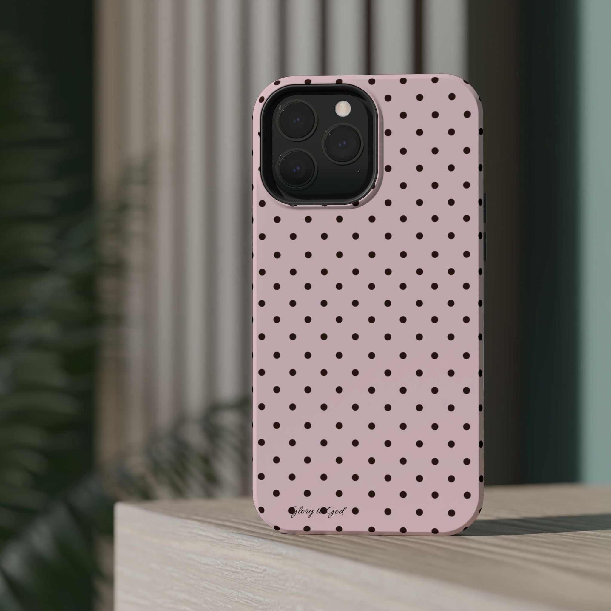 GLORY TO GOD Polka Dot Magnetic Phone Case — Impact-Resistant Protective Cover