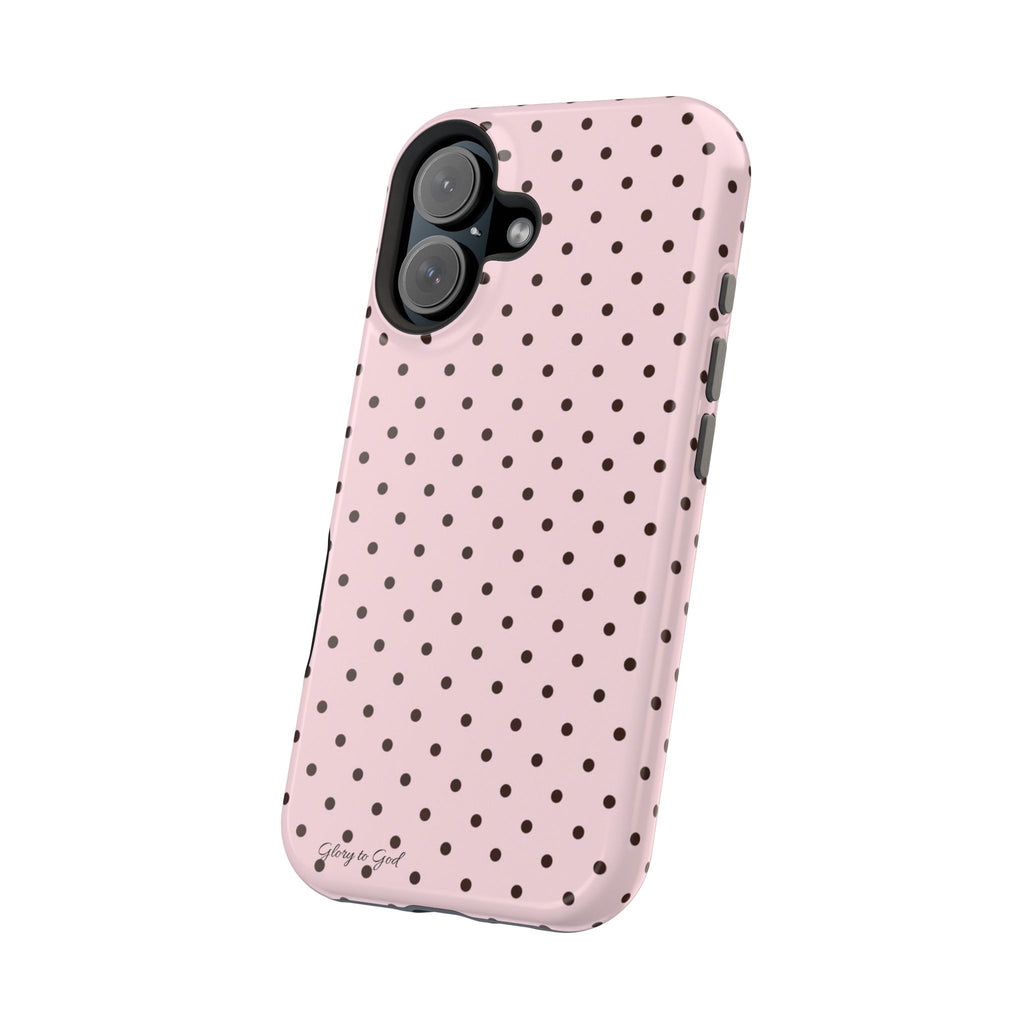 GLORY TO GOD Polka Dot Magnetic Phone Case — Impact-Resistant Protective Cover