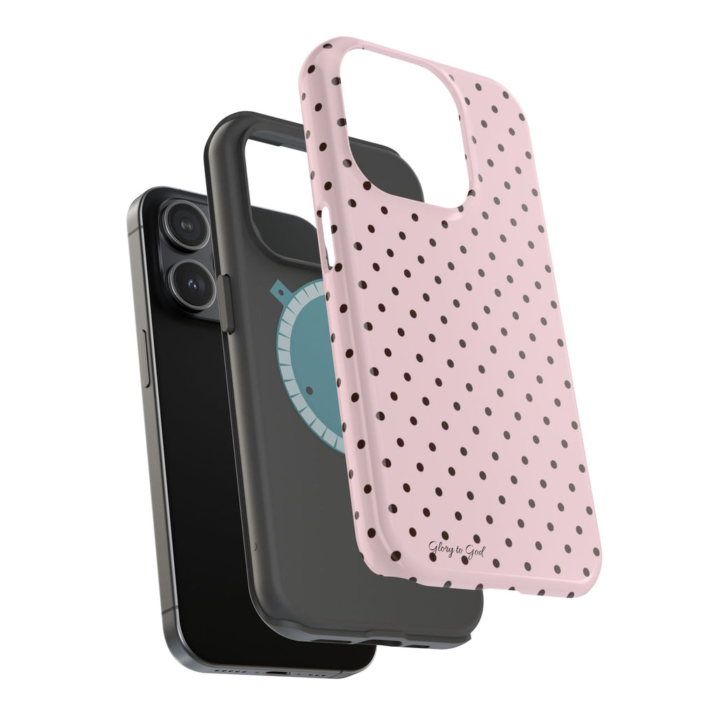 GLORY TO GOD Polka Dot Magnetic Phone Case — Impact-Resistant Protective Cover