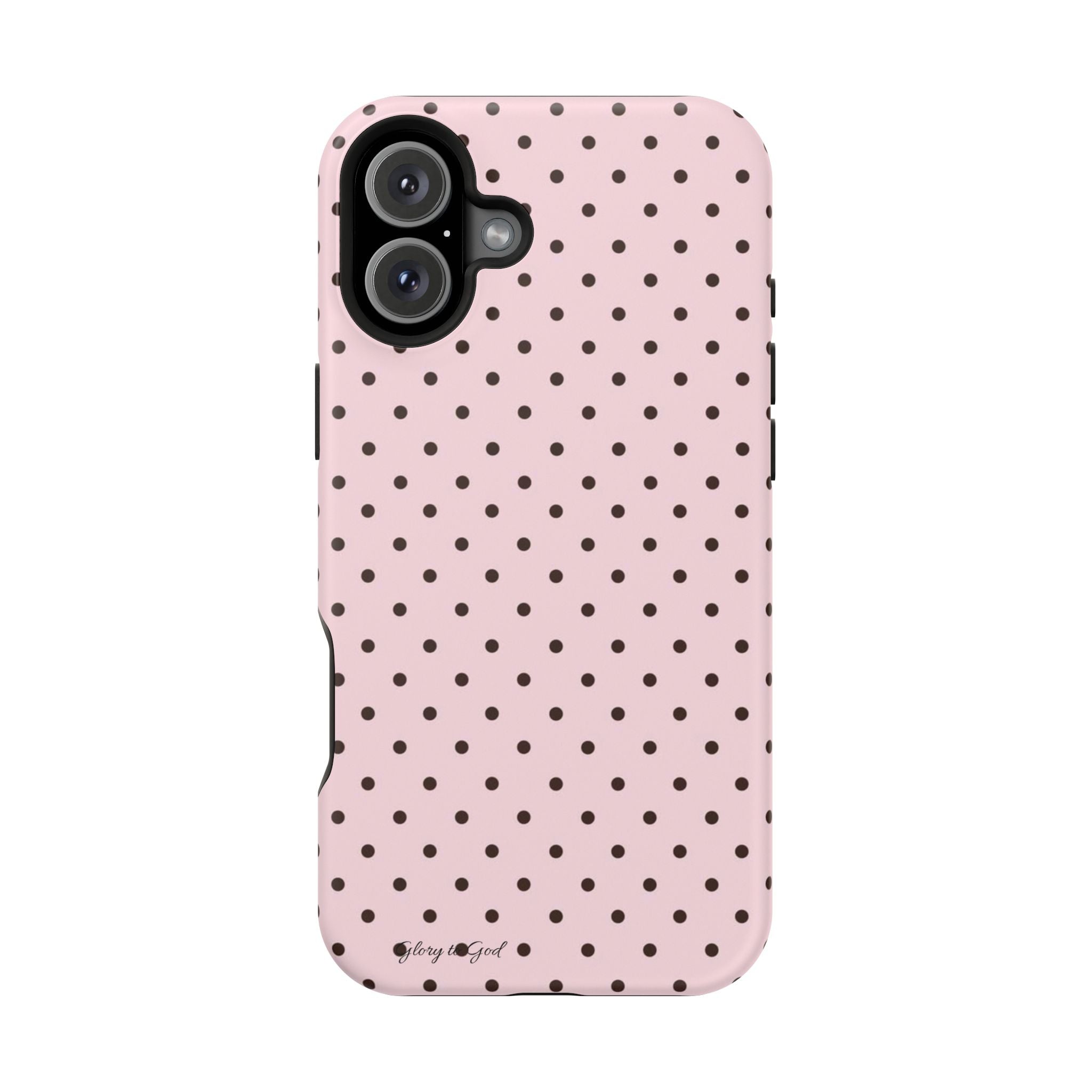 GLORY TO GOD Polka Dot Magnetic Phone Case — Impact-Resistant Protective Cover