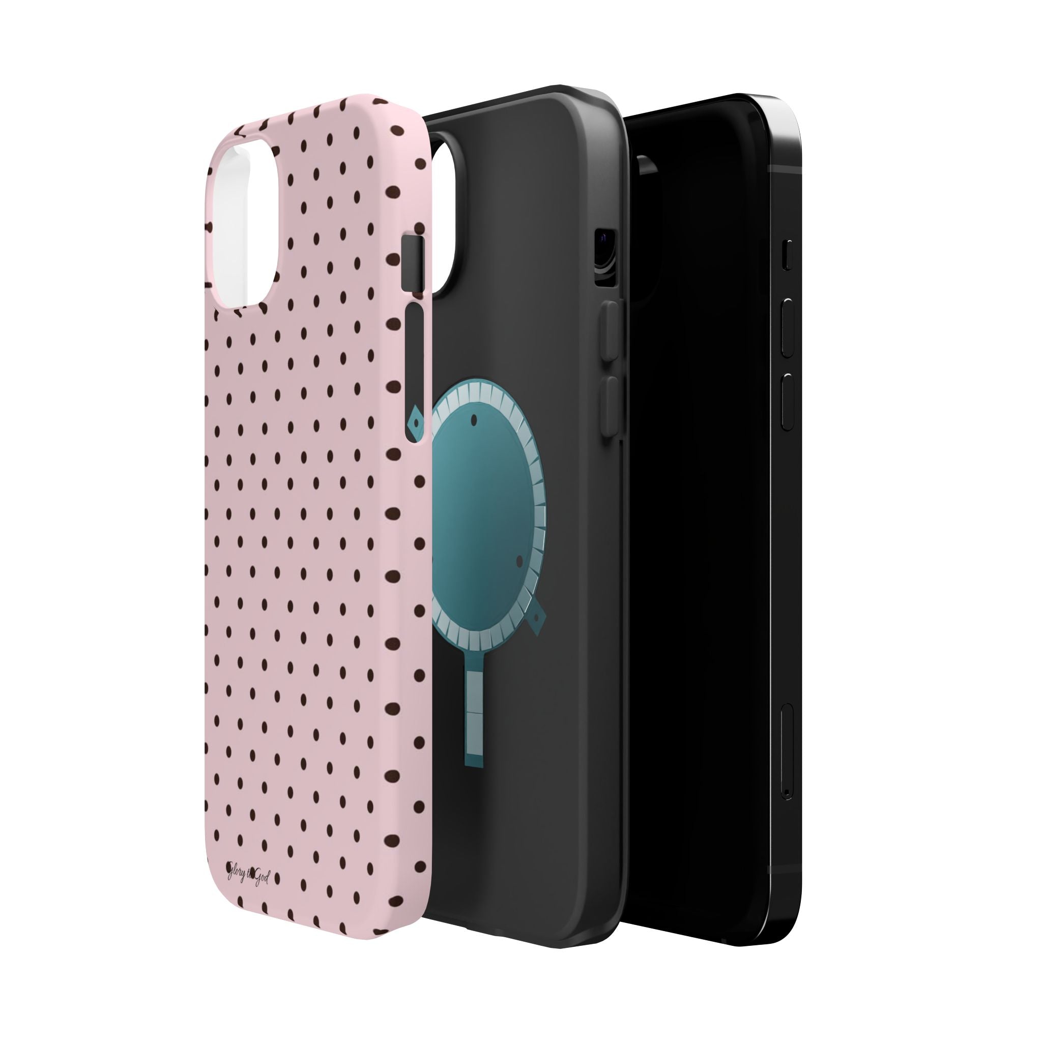 GLORY TO GOD Polka Dot Magnetic Phone Case — Impact-Resistant Protective Cover