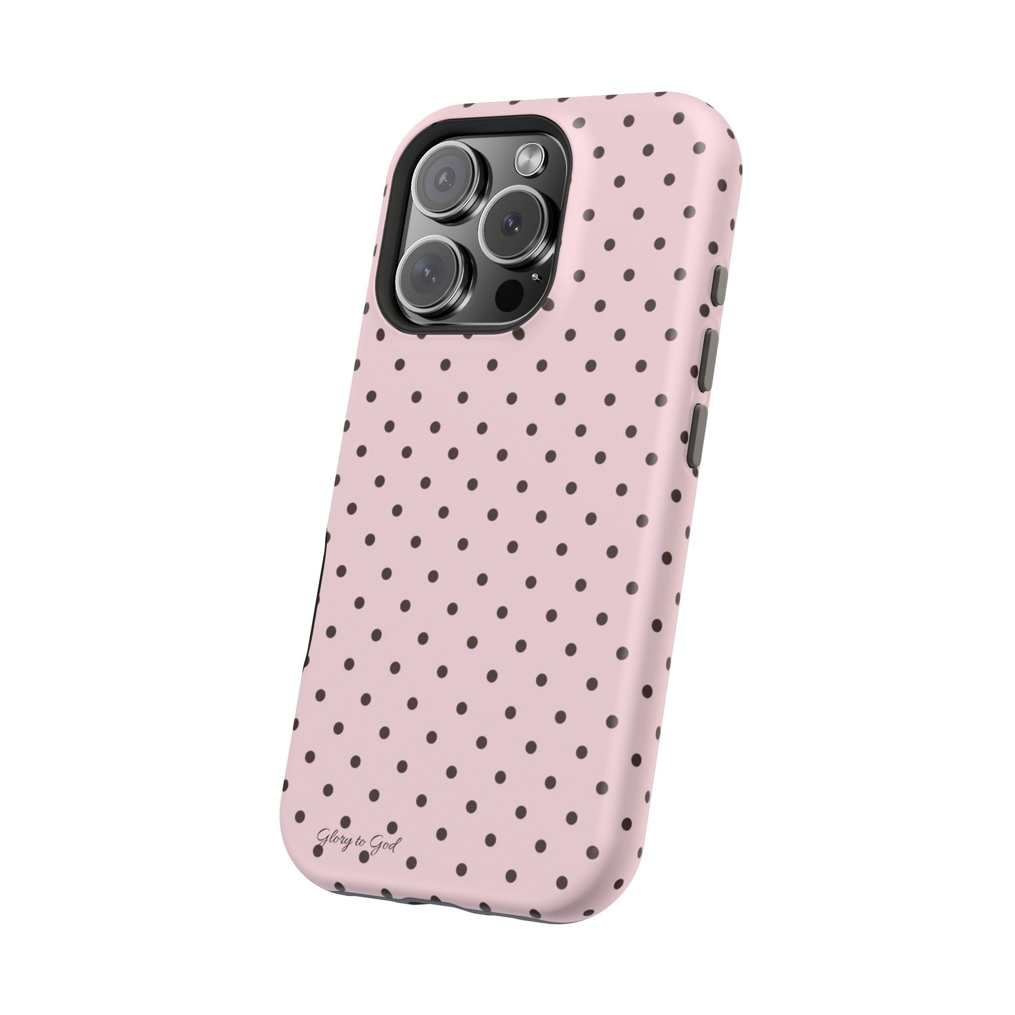GLORY TO GOD Polka Dot Magnetic Phone Case — Impact-Resistant Protective Cover
