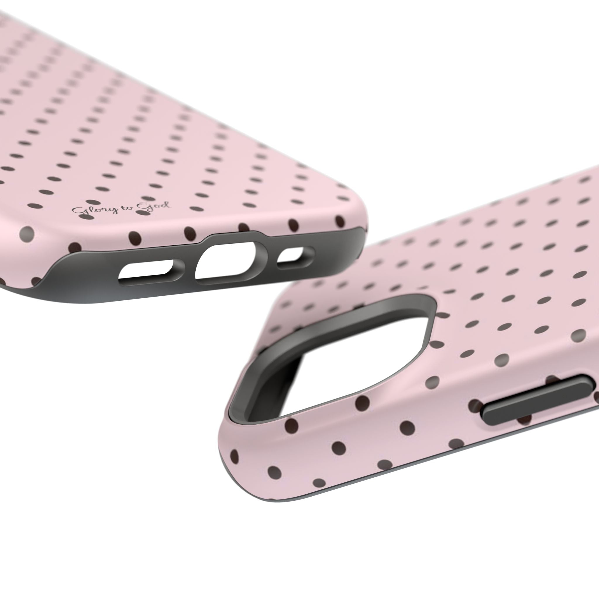 GLORY TO GOD Polka Dot Magnetic Phone Case — Impact-Resistant Protective Cover
