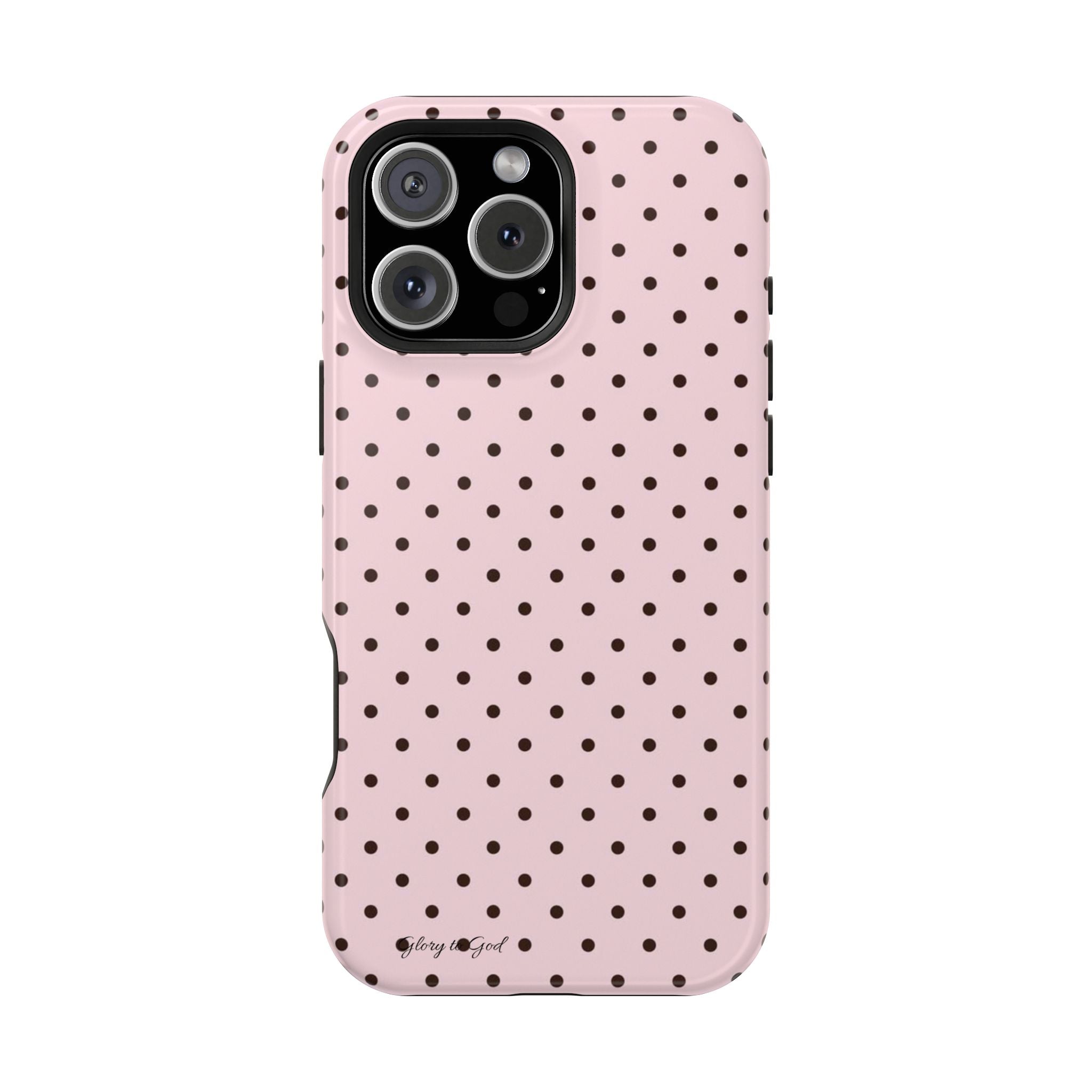GLORY TO GOD Polka Dot Magnetic Phone Case — Impact-Resistant Protective Cover