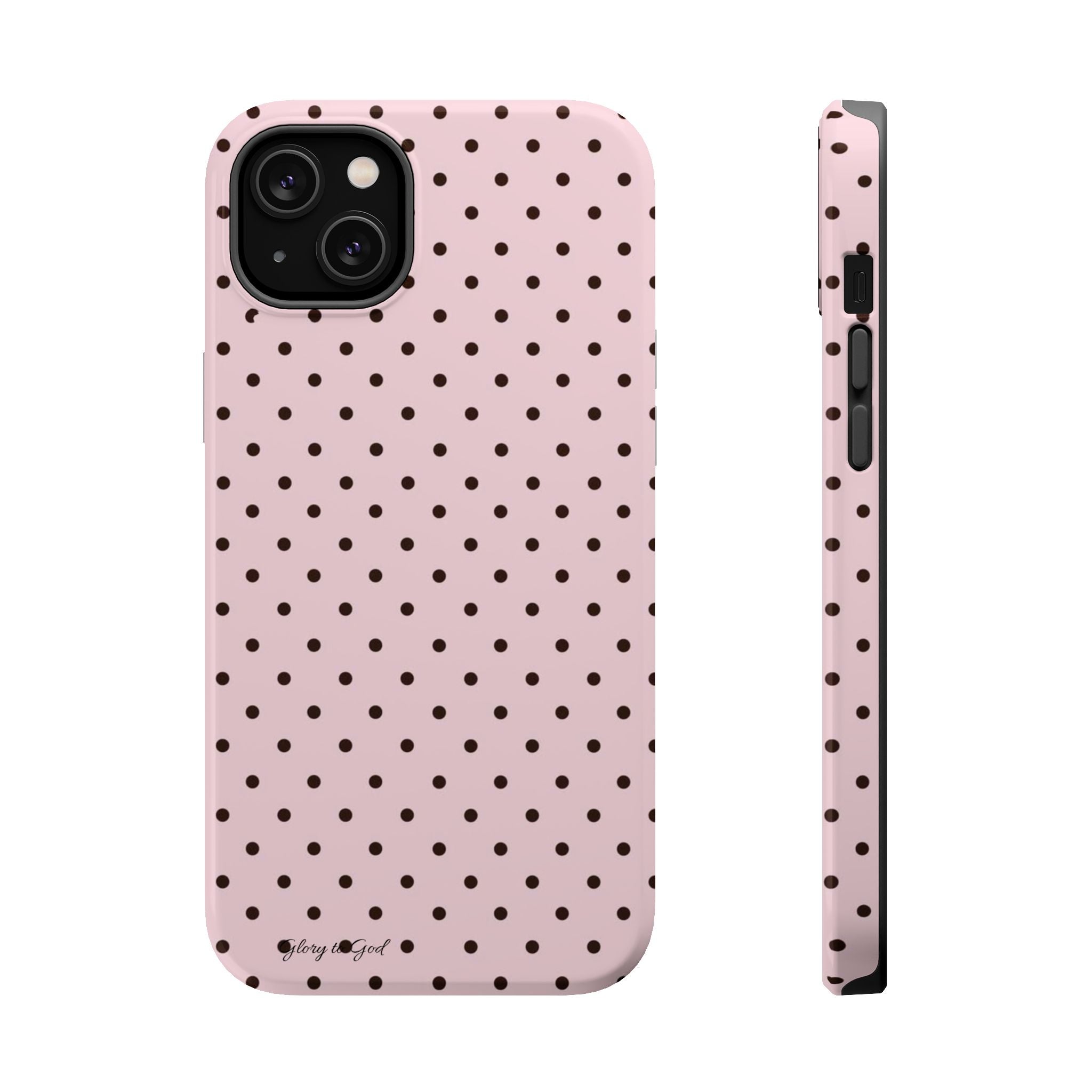 GLORY TO GOD Polka Dot Magnetic Phone Case — Impact-Resistant Protective Cover