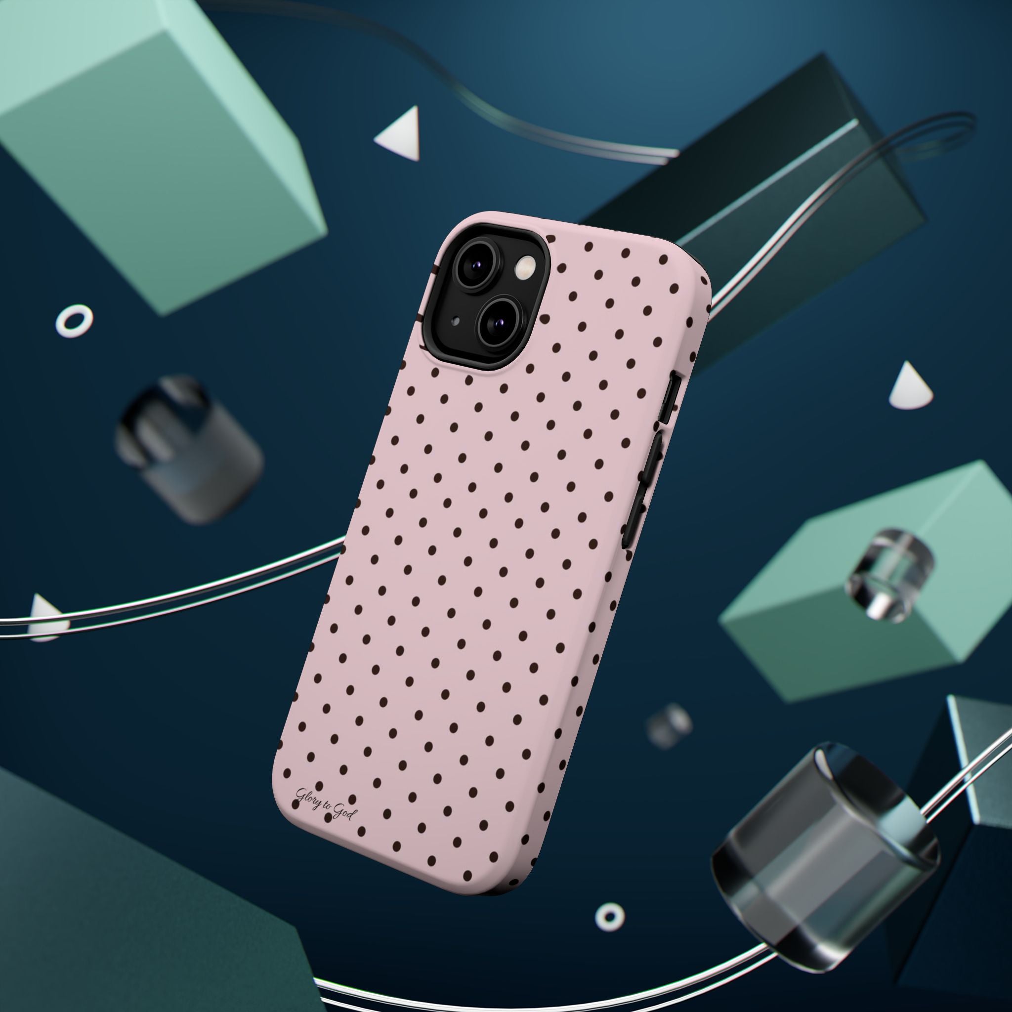 GLORY TO GOD Polka Dot Magnetic Phone Case — Impact-Resistant Protective Cover