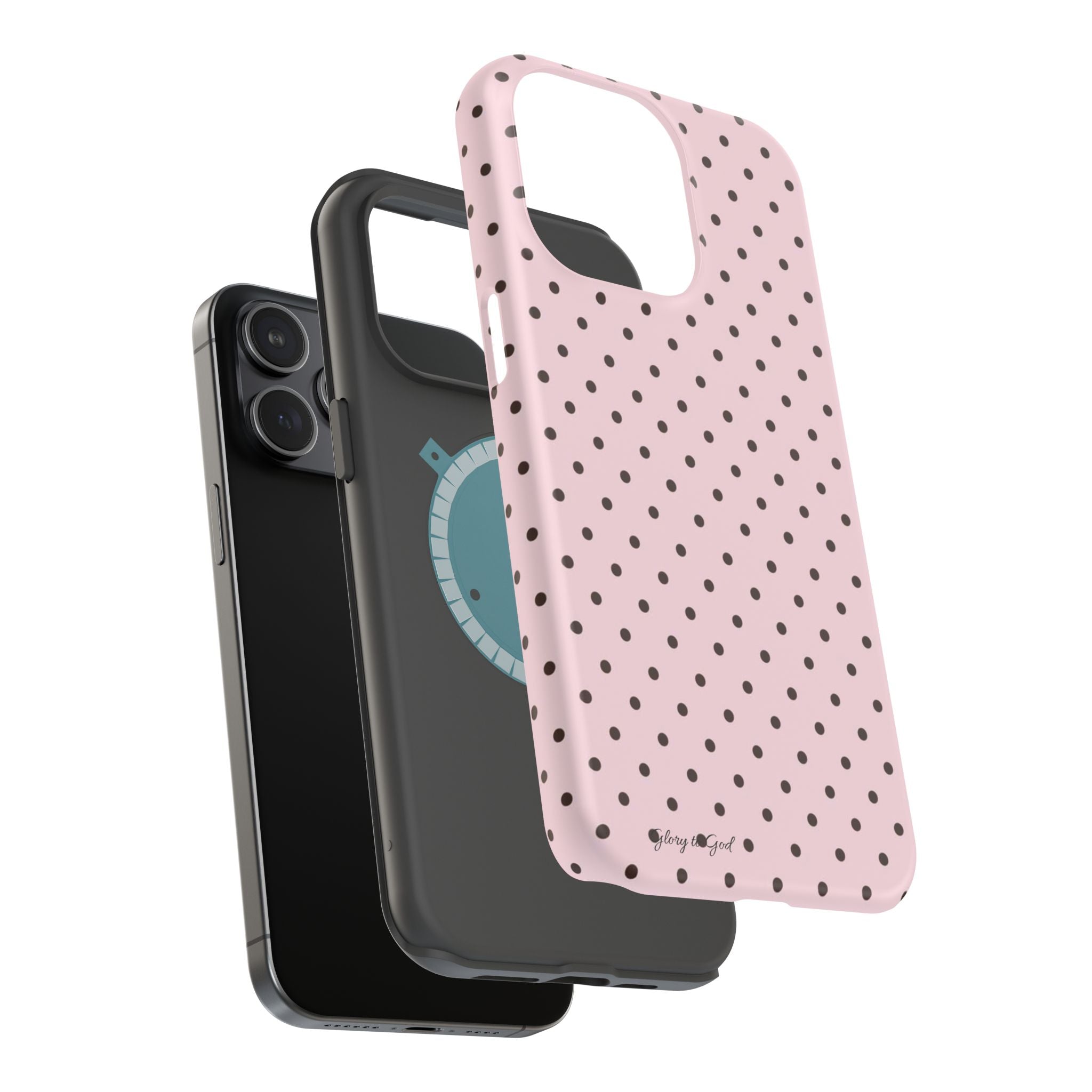 GLORY TO GOD Polka Dot Magnetic Phone Case — Impact-Resistant Protective Cover