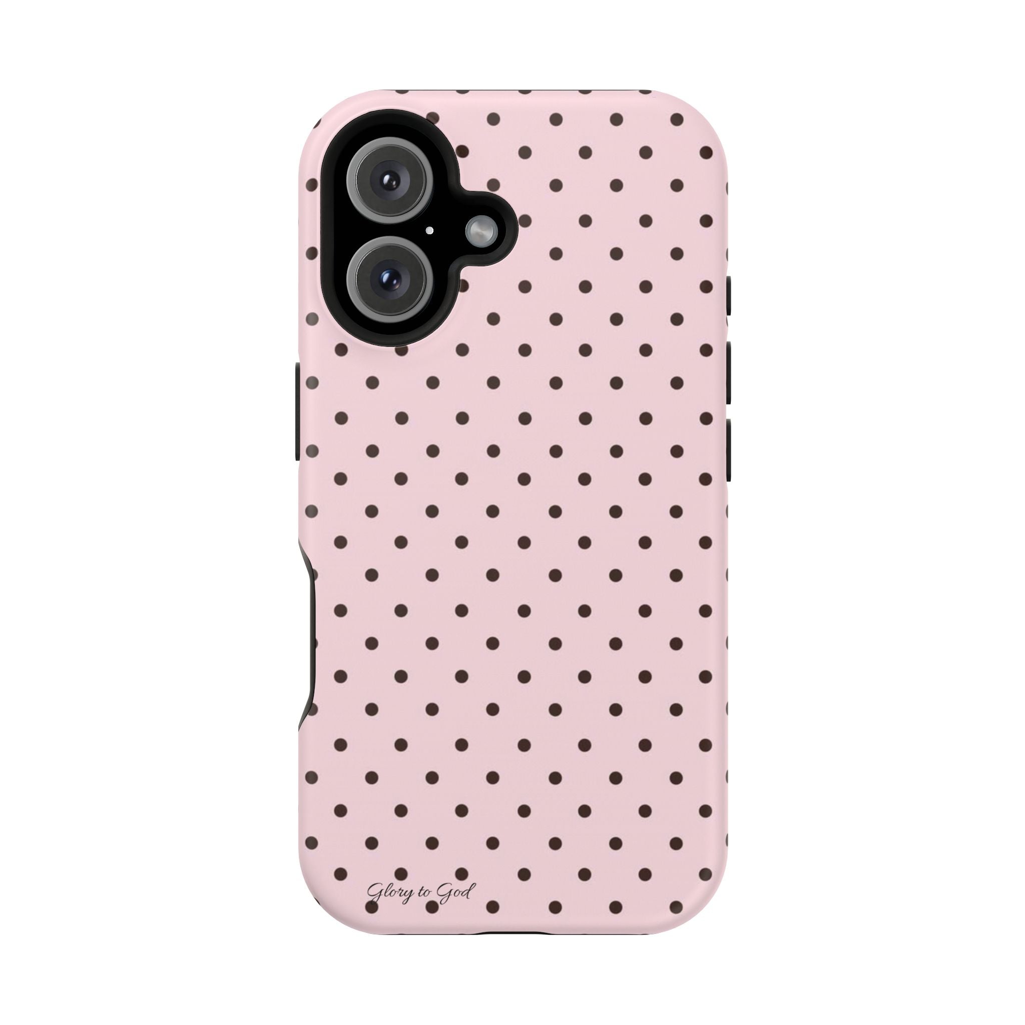 GLORY TO GOD Polka Dot Magnetic Phone Case — Impact-Resistant Protective Cover