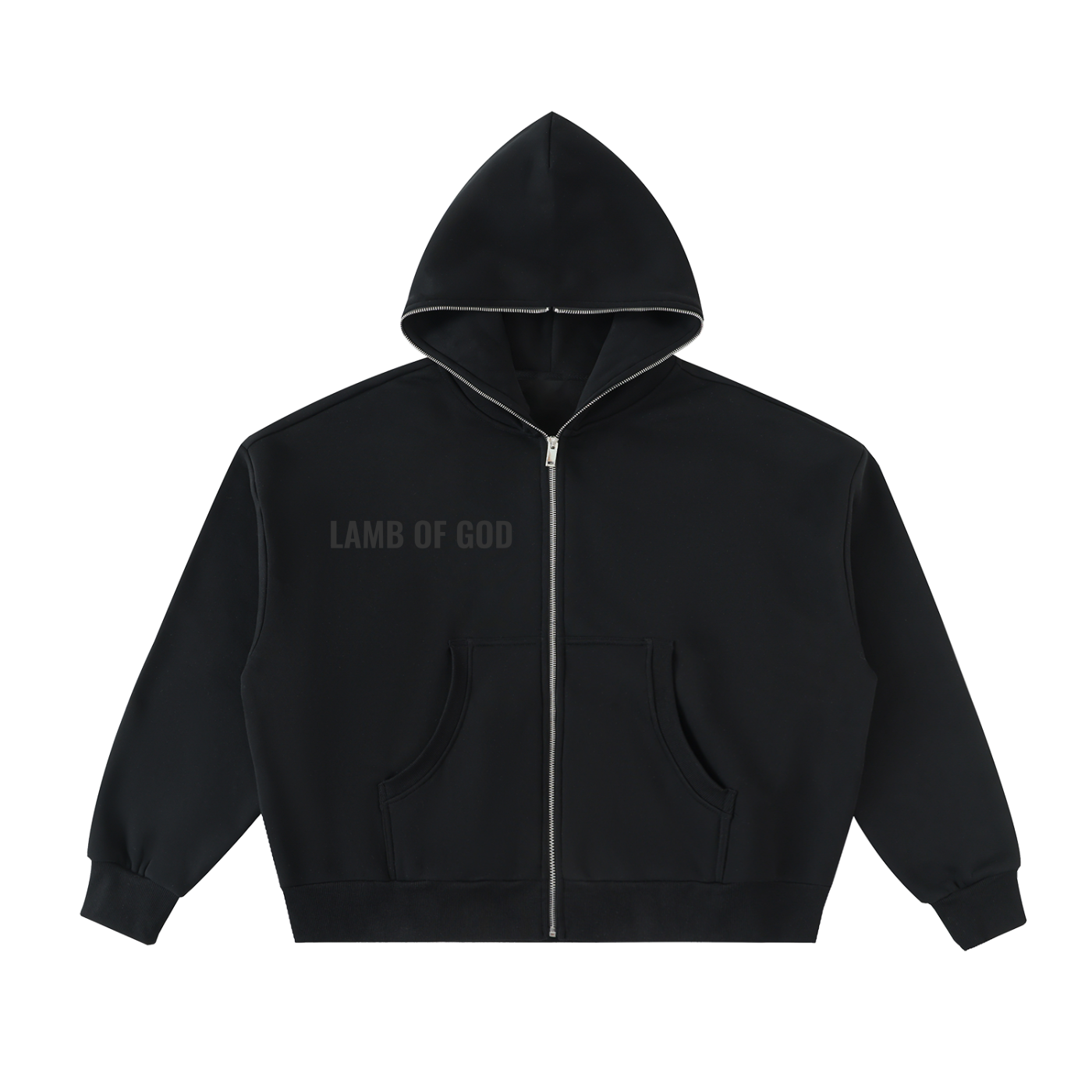 LAMB OF GOD Fleeced Full-Zip Boxy Hoodie