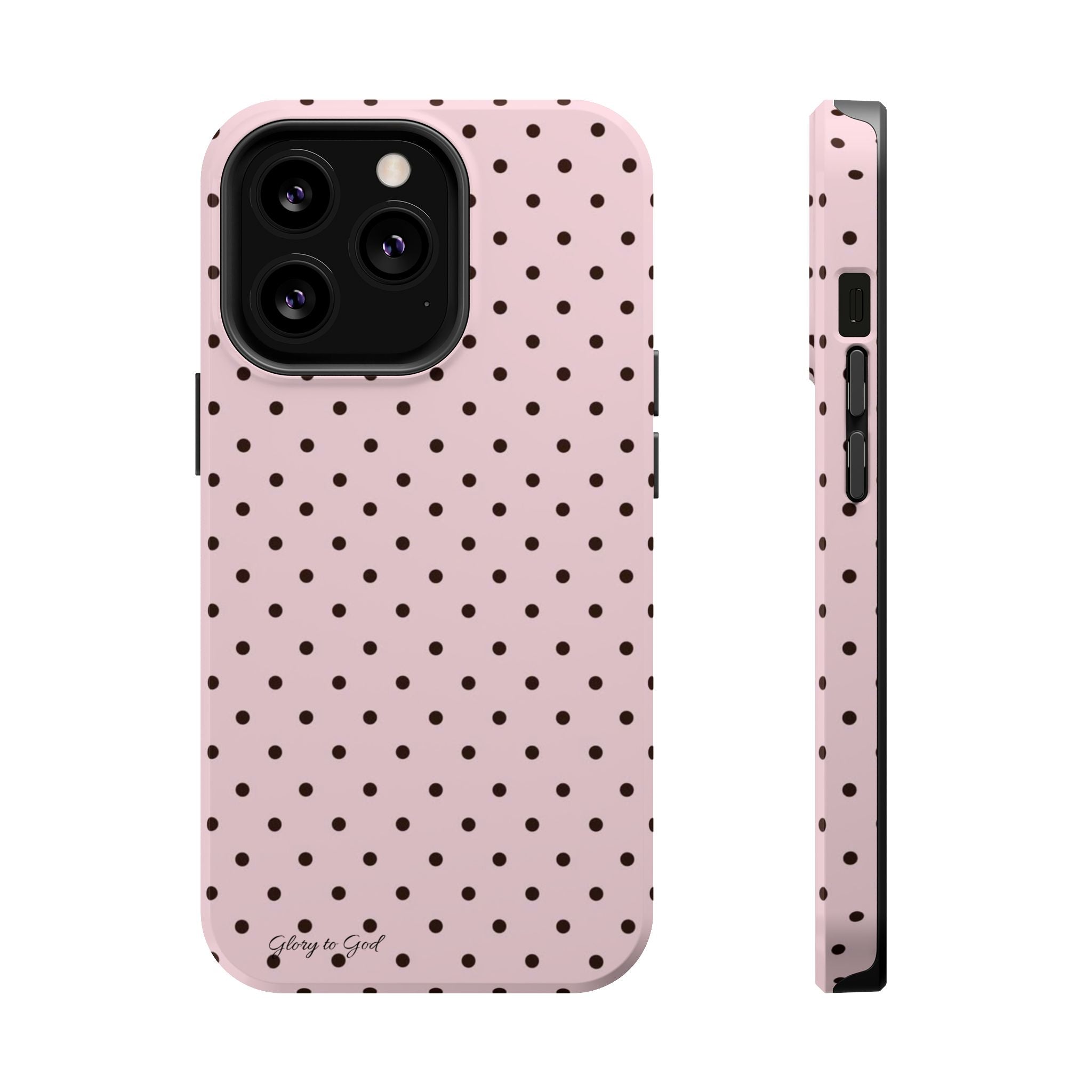 GLORY TO GOD Polka Dot Magnetic Phone Case — Impact-Resistant Protective Cover