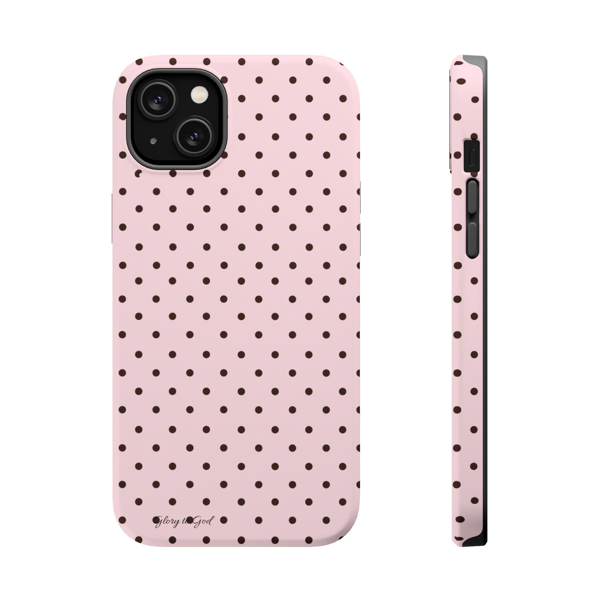 GLORY TO GOD Polka Dot Magnetic Phone Case — Impact-Resistant Protective Cover