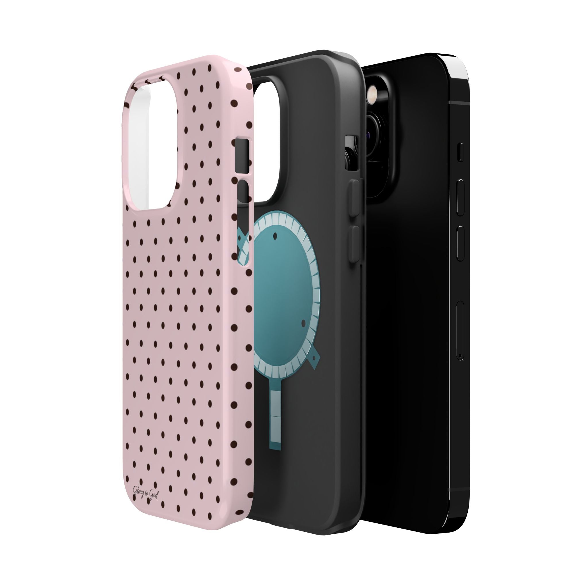 GLORY TO GOD Polka Dot Magnetic Phone Case — Impact-Resistant Protective Cover