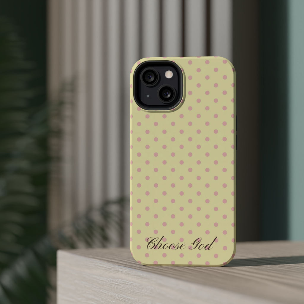 Choose God Polka Dot Magnetic Phone Case — Impact-Resistant iPhone Cover