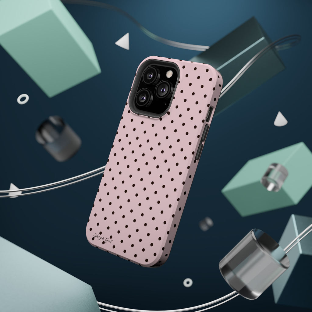 GLORY TO GOD Polka Dot Magnetic Phone Case — Impact-Resistant Protective Cover