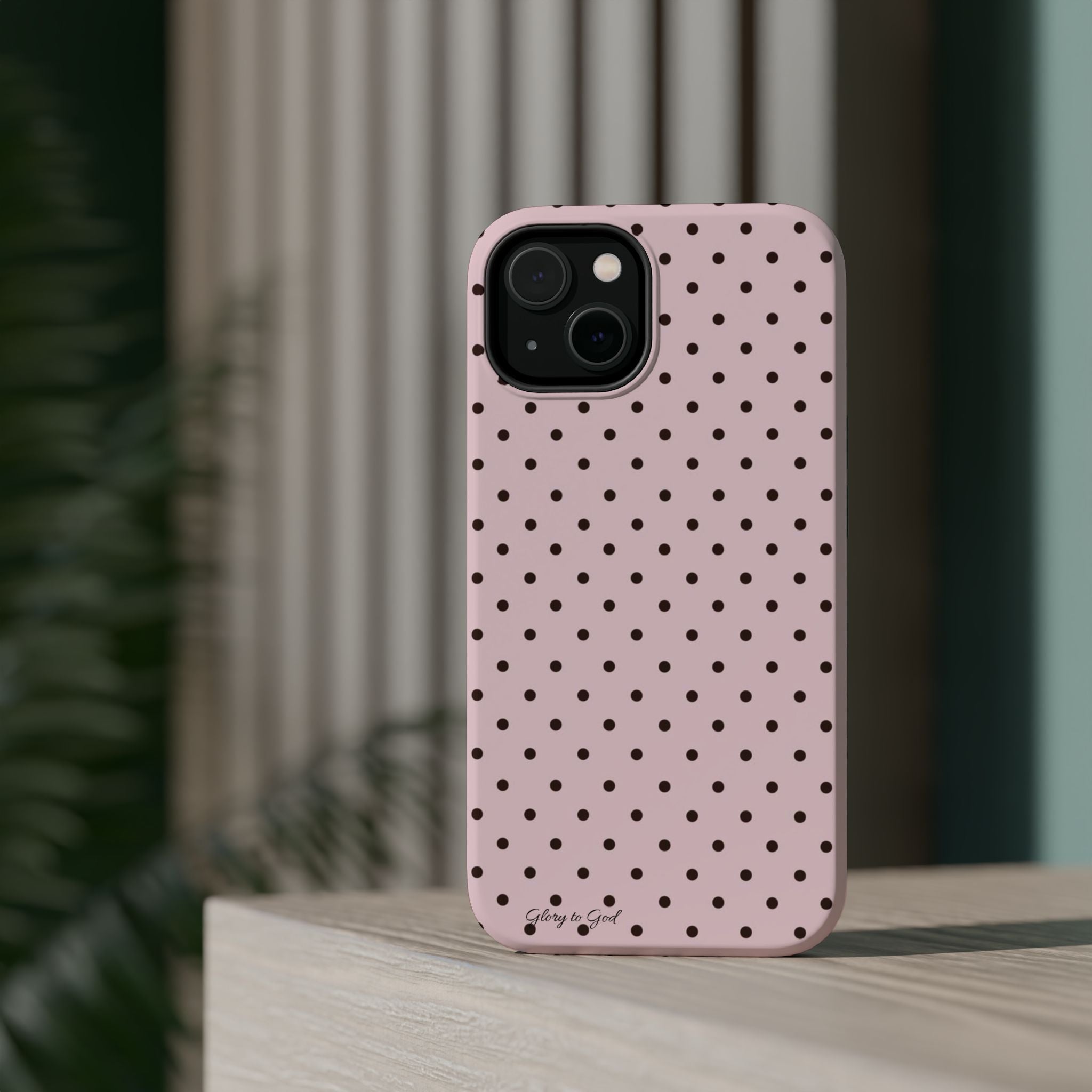 GLORY TO GOD Polka Dot Magnetic Phone Case — Impact-Resistant Protective Cover
