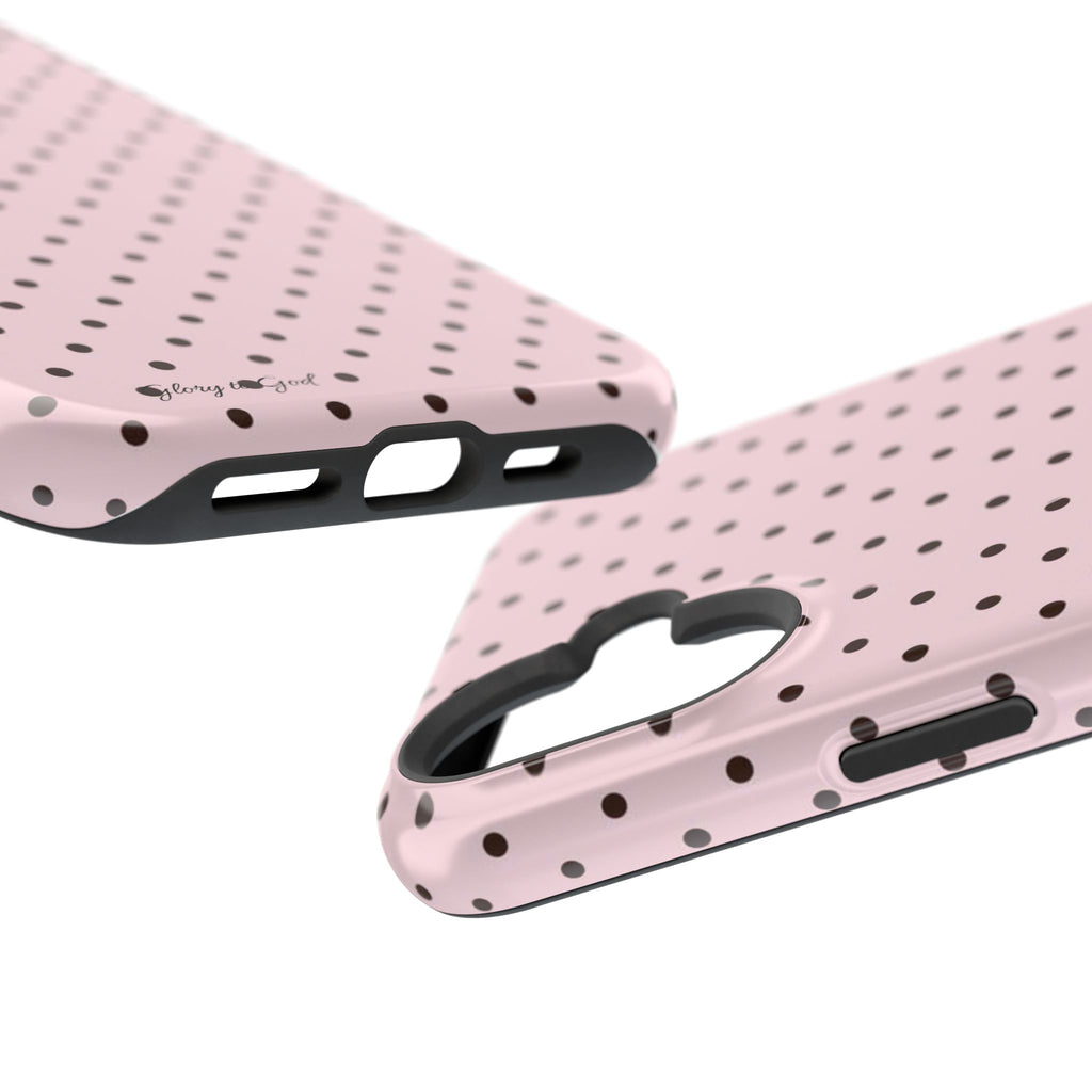 GLORY TO GOD Polka Dot Magnetic Phone Case — Impact-Resistant Protective Cover