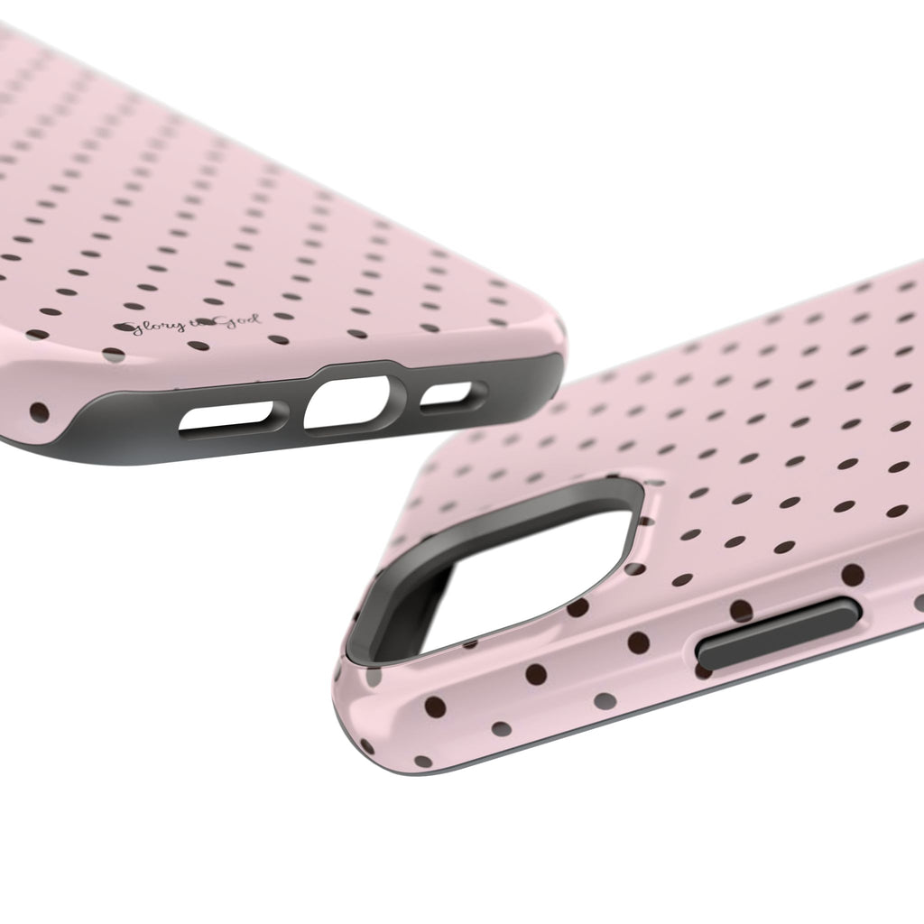 GLORY TO GOD Polka Dot Magnetic Phone Case — Impact-Resistant Protective Cover