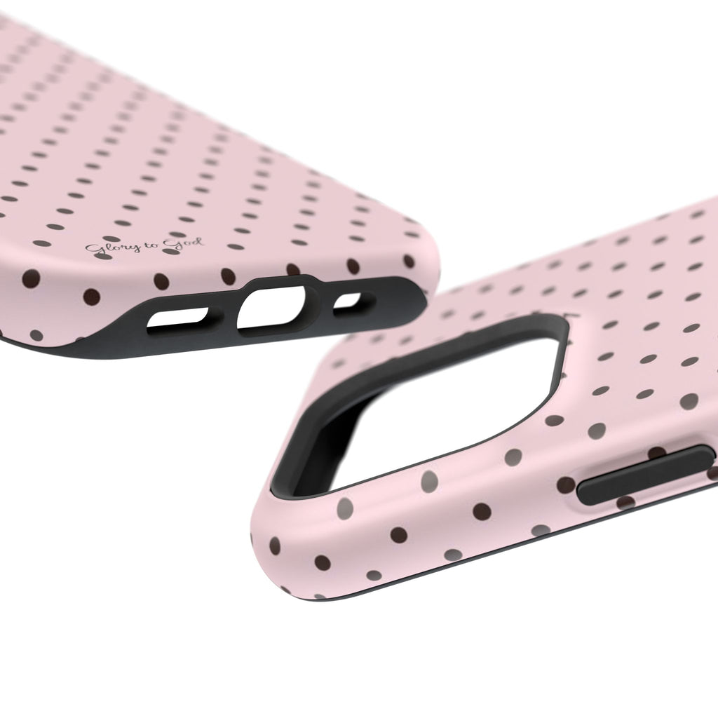 GLORY TO GOD Polka Dot Magnetic Phone Case — Impact-Resistant Protective Cover