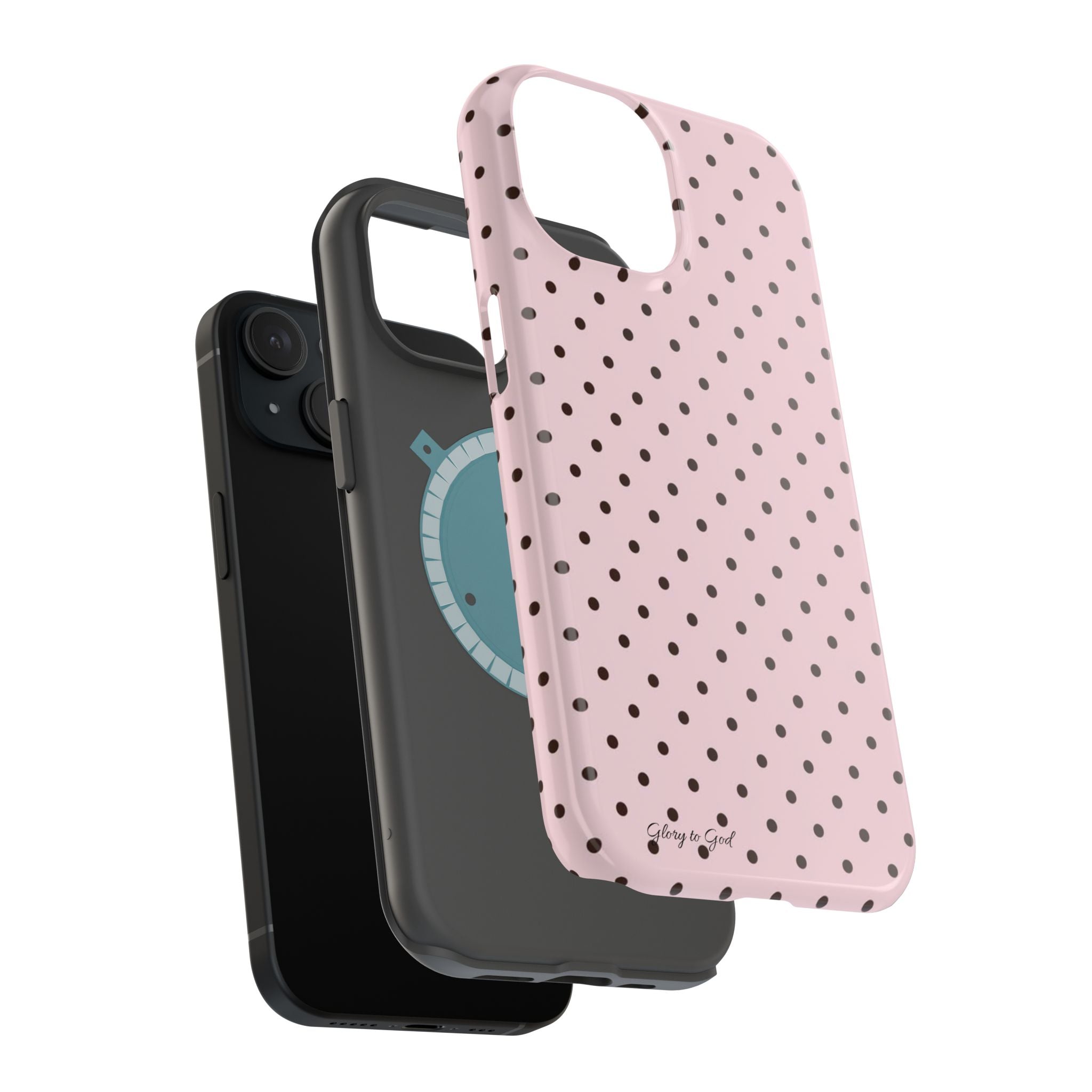 GLORY TO GOD Polka Dot Magnetic Phone Case — Impact-Resistant Protective Cover