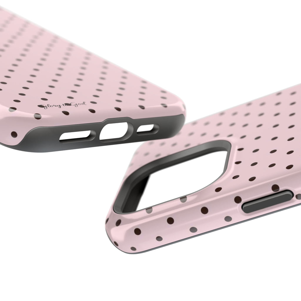 GLORY TO GOD Polka Dot Magnetic Phone Case — Impact-Resistant Protective Cover