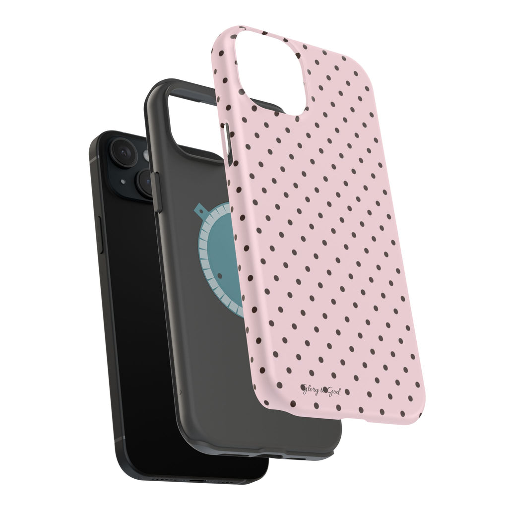 GLORY TO GOD Polka Dot Magnetic Phone Case — Impact-Resistant Protective Cover
