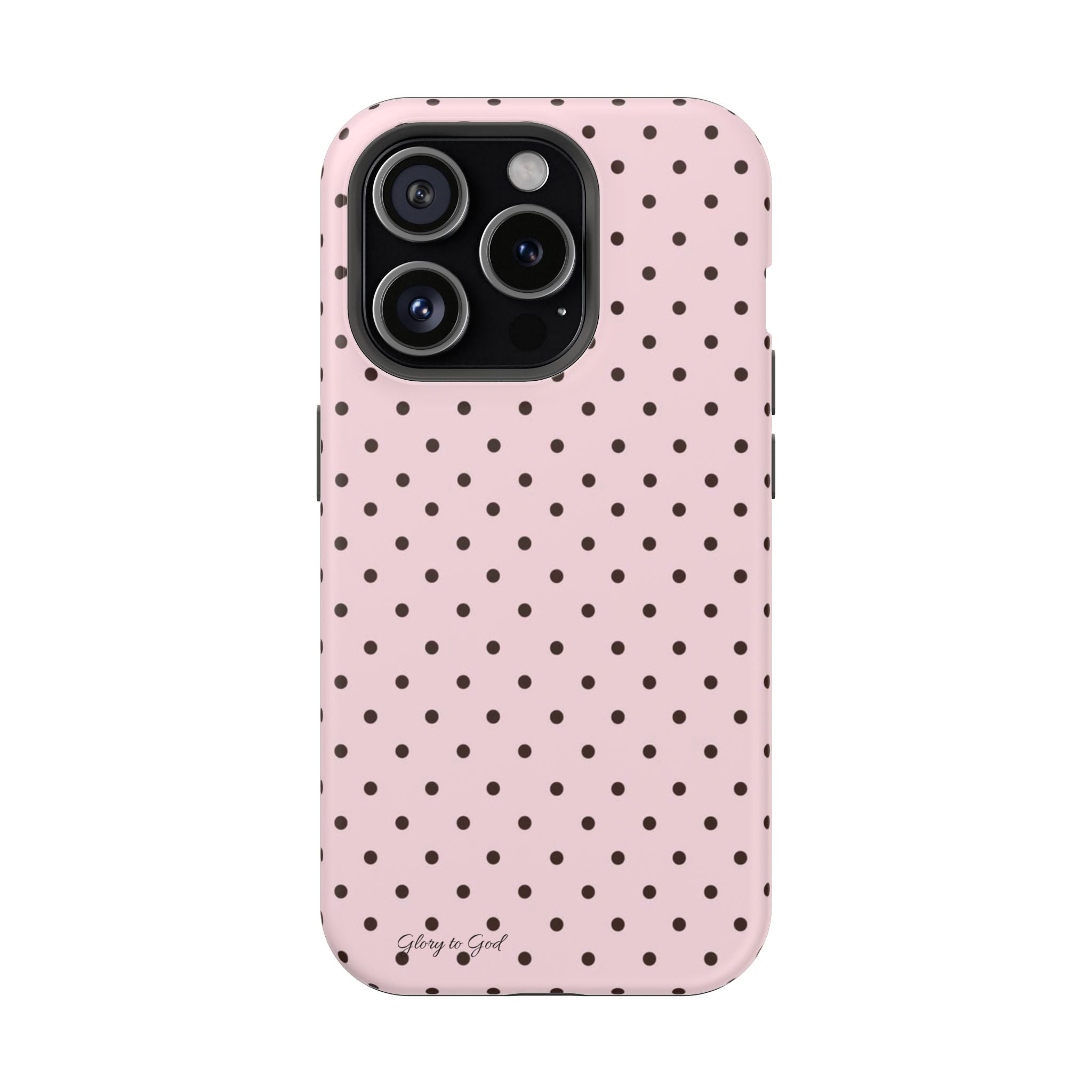 GLORY TO GOD Polka Dot Magnetic Phone Case — Impact-Resistant Protective Cover