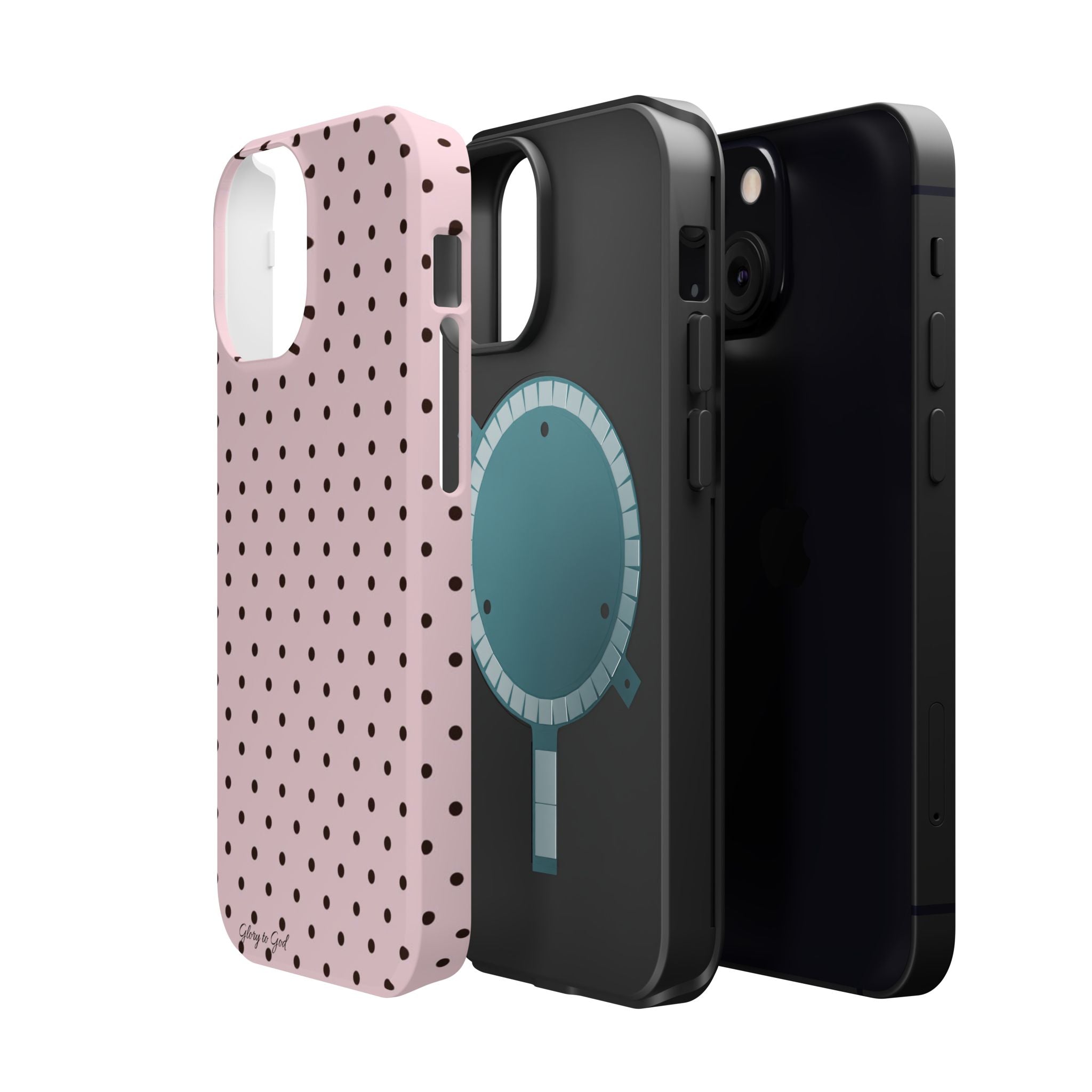 GLORY TO GOD Polka Dot Magnetic Phone Case — Impact-Resistant Protective Cover