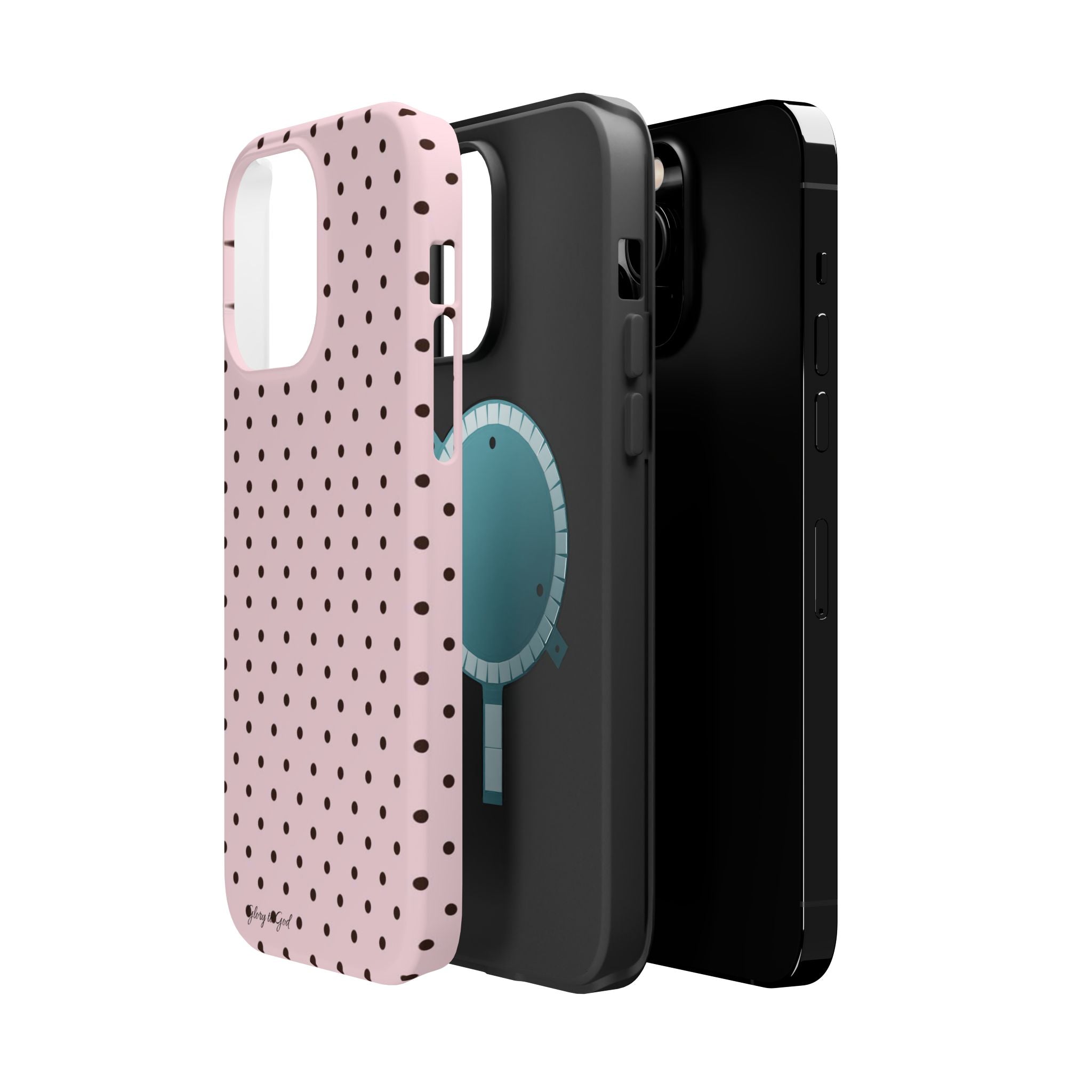 GLORY TO GOD Polka Dot Magnetic Phone Case — Impact-Resistant Protective Cover
