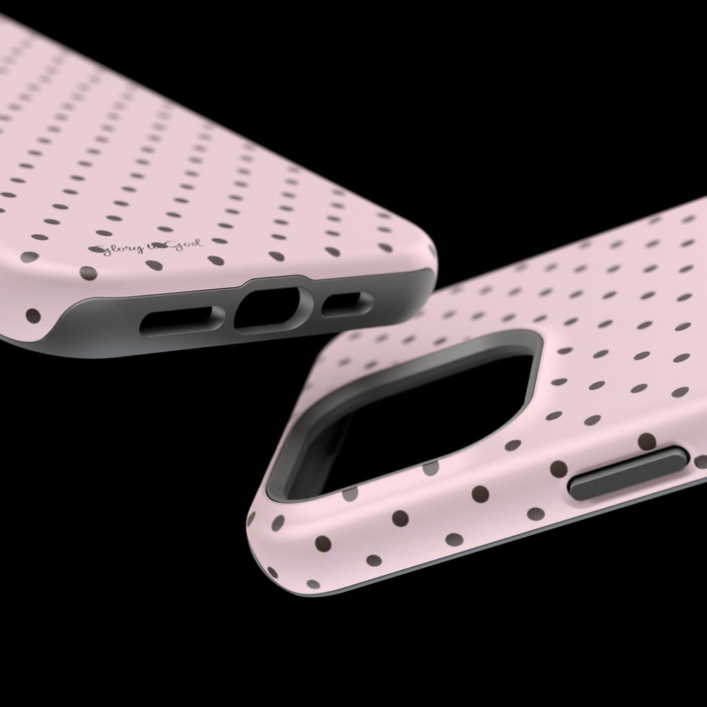 GLORY TO GOD Polka Dot Magnetic Phone Case — Impact-Resistant Protective Cover