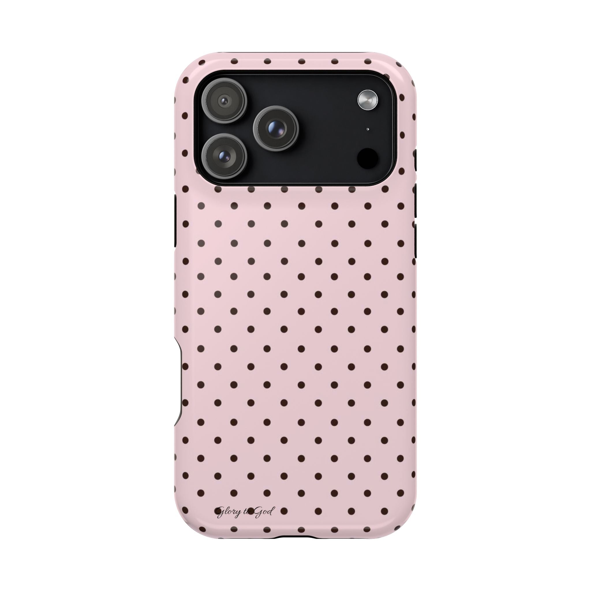GLORY TO GOD Polka Dot Magnetic Phone Case — Impact-Resistant Protective Cover