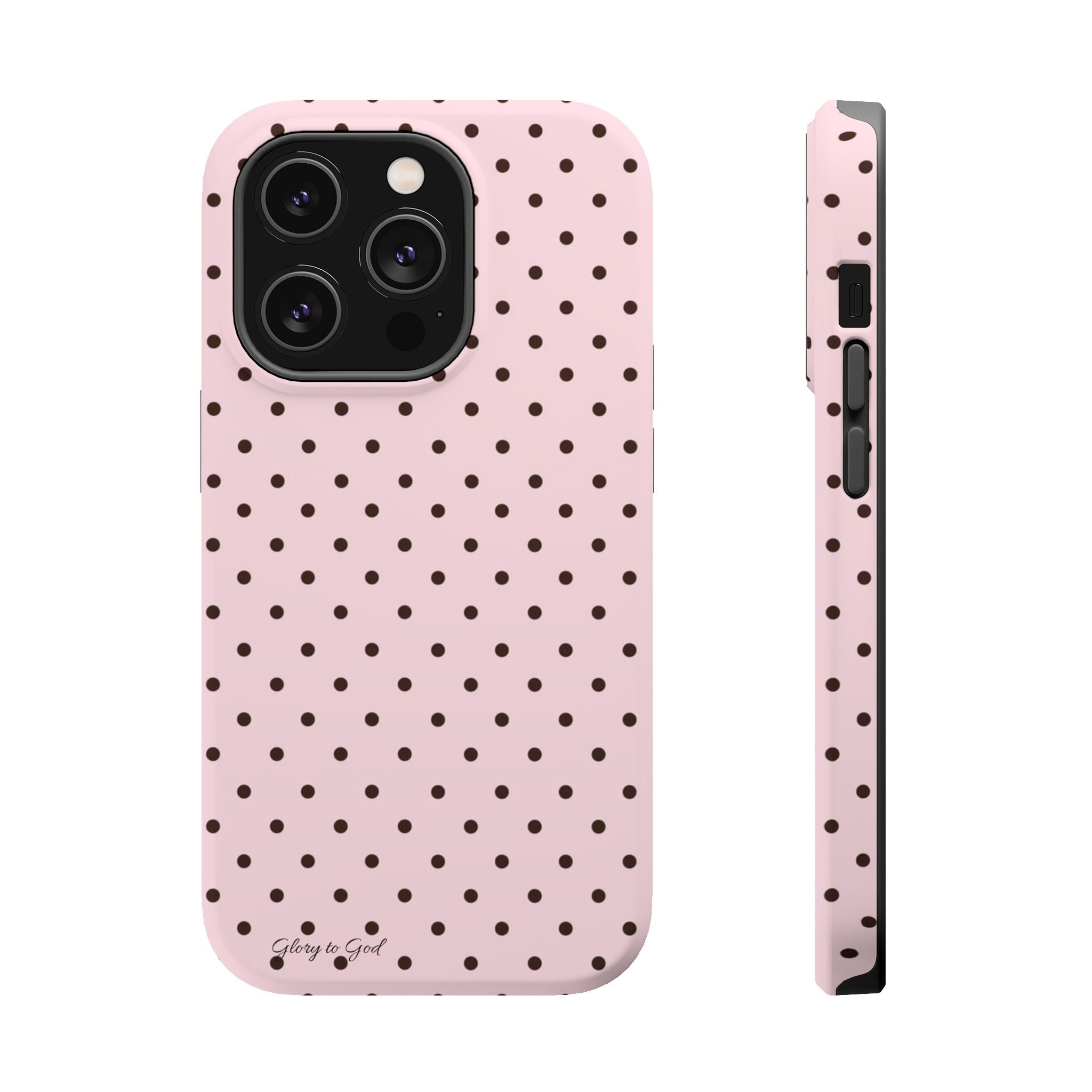 GLORY TO GOD Polka Dot Magnetic Phone Case — Impact-Resistant Protective Cover