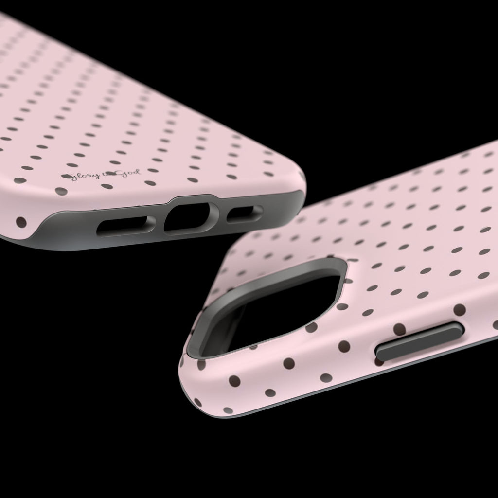 GLORY TO GOD Polka Dot Magnetic Phone Case — Impact-Resistant Protective Cover
