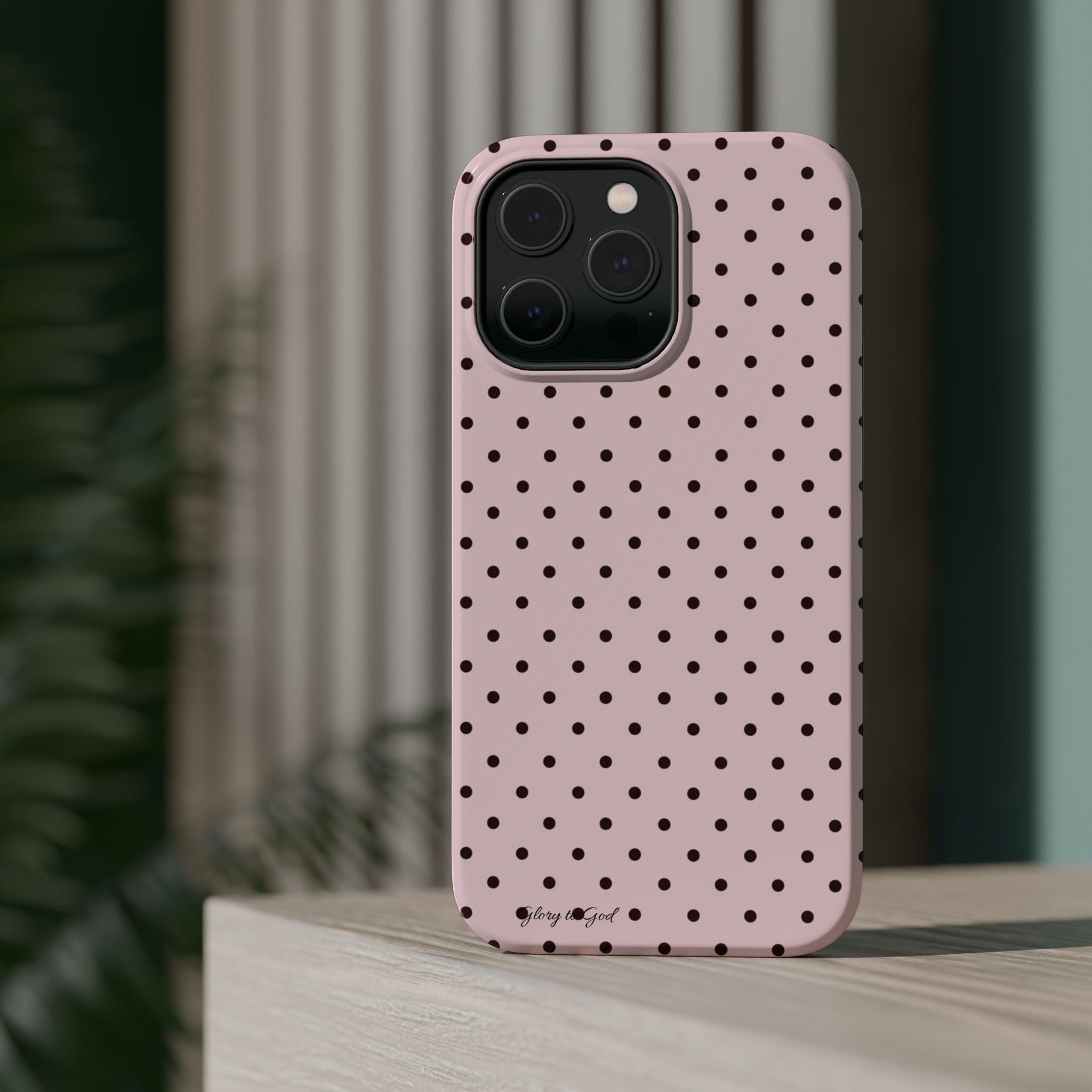 GLORY TO GOD Polka Dot Magnetic Phone Case — Impact-Resistant Protective Cover